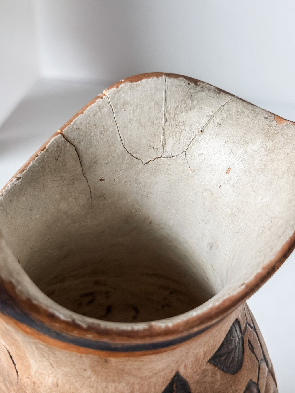 Antique Finnish Folk Art Wood Carved Pitcher