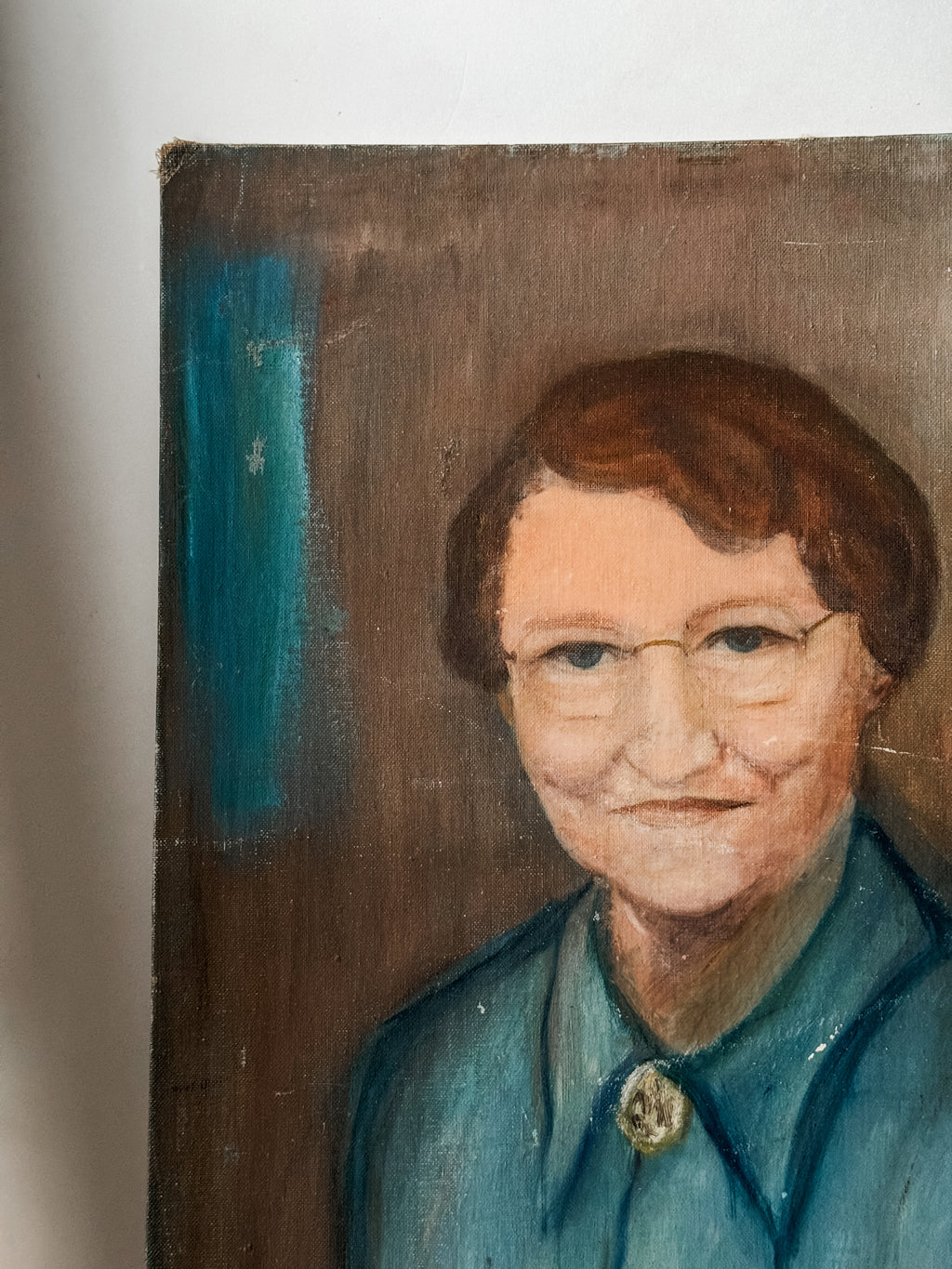 1940s Original Oil Portrait Of A Southern Granny