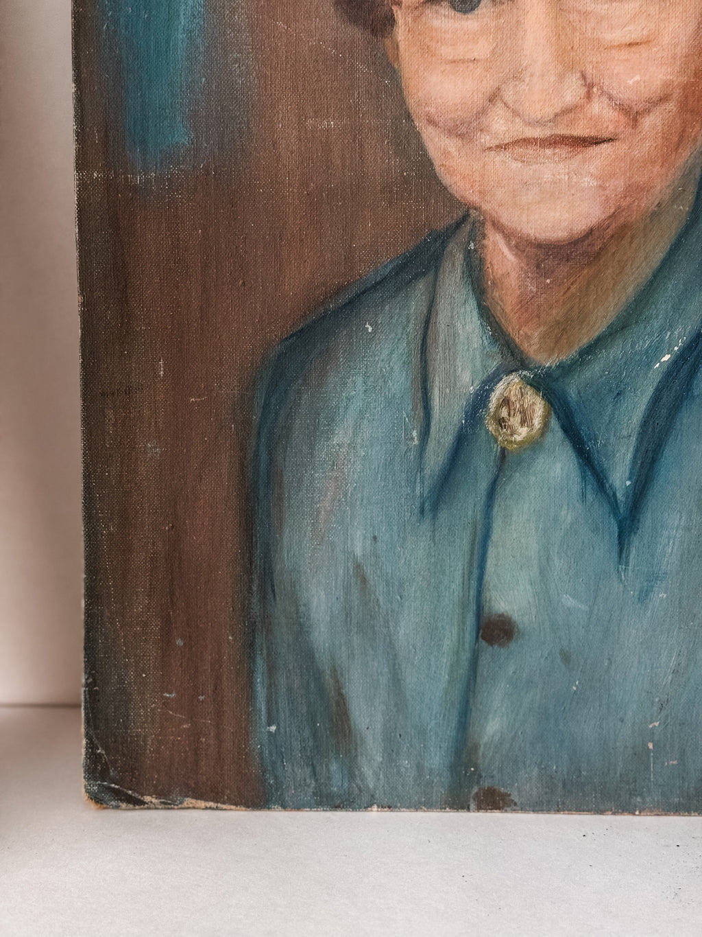 1940s Original Oil Portrait Of A Southern Granny