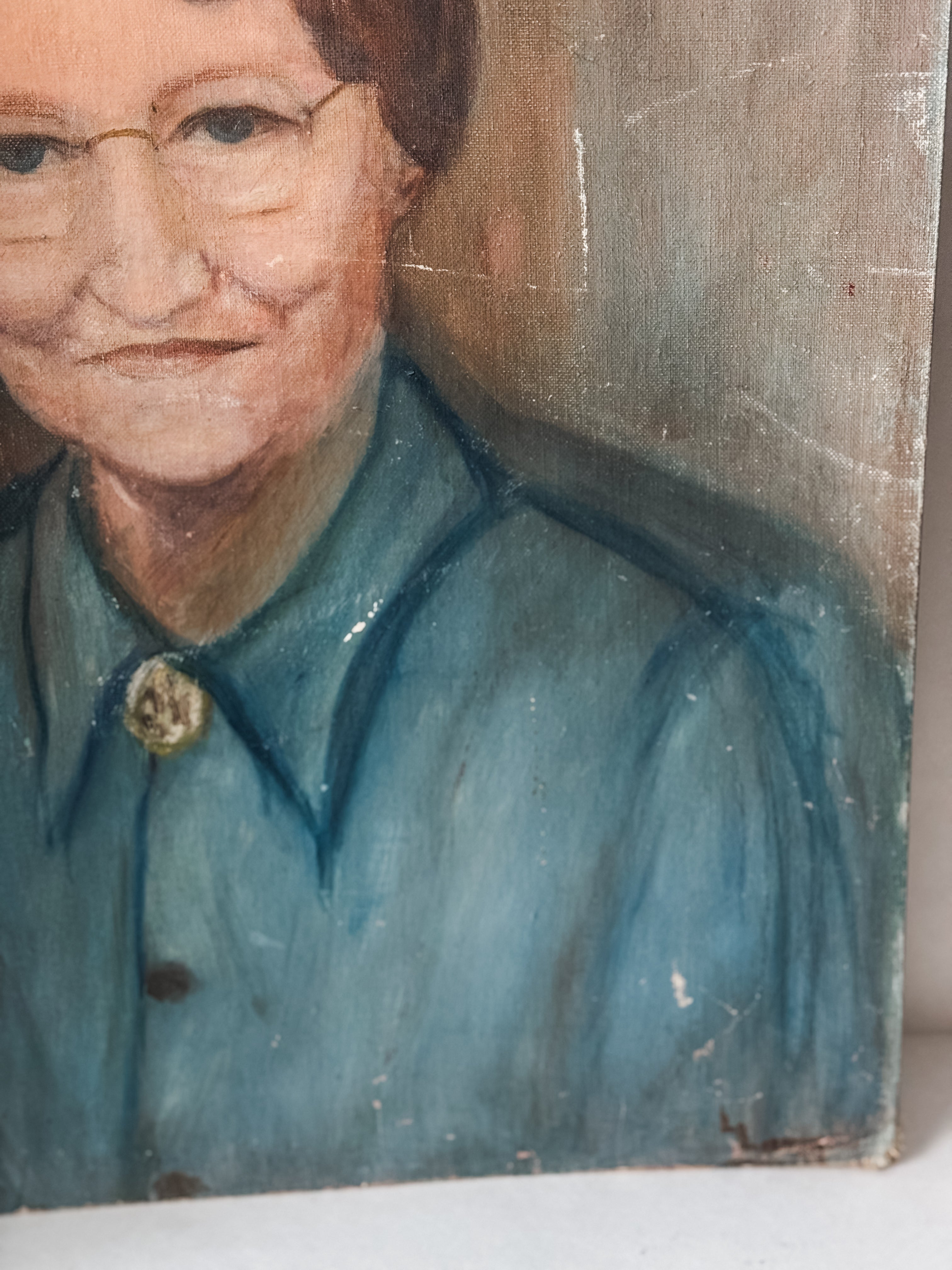1940s Original Oil Portrait Of A Southern Granny