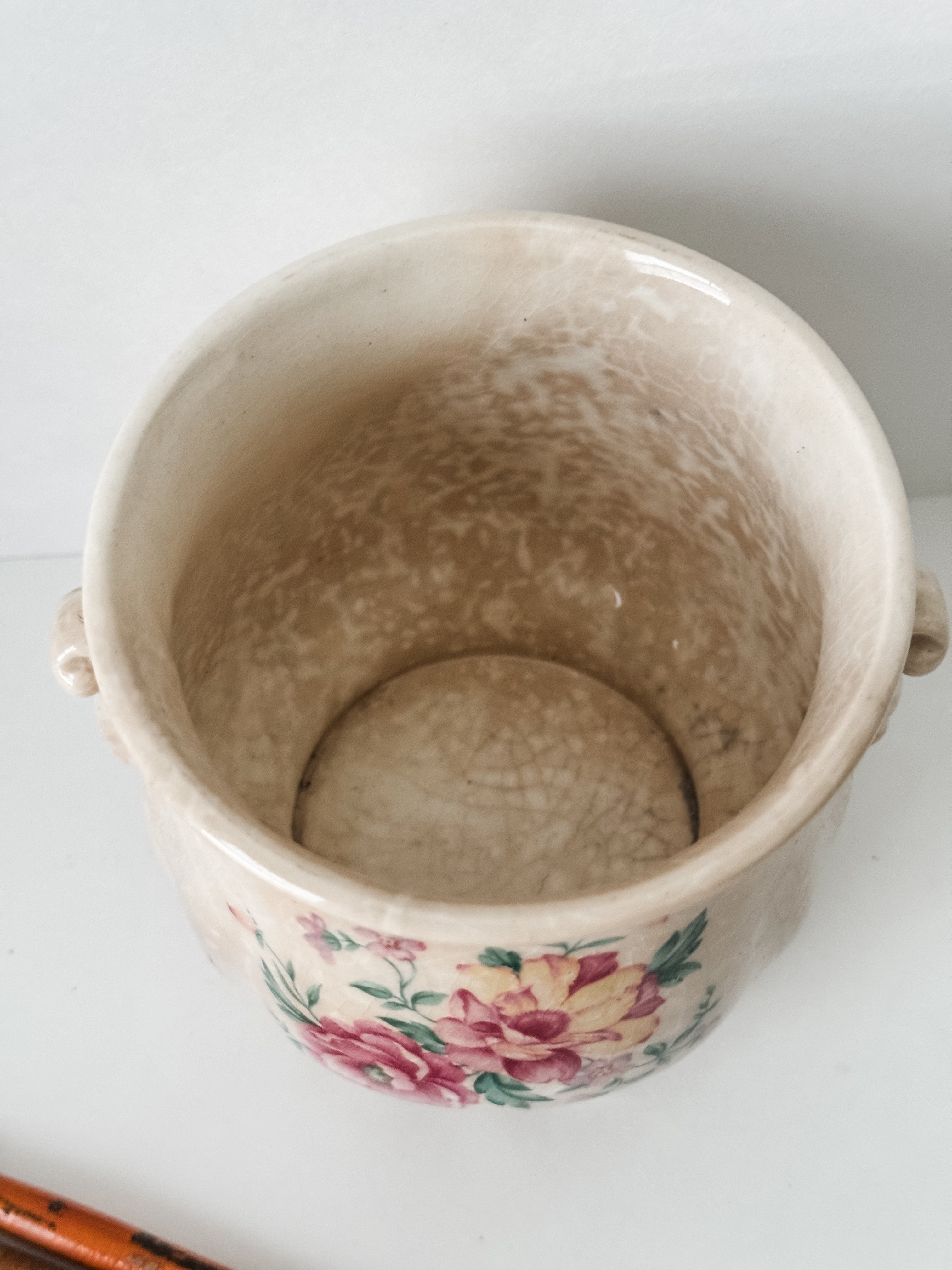Small Vintage Ironstone Vessel With Paintbrush Collection