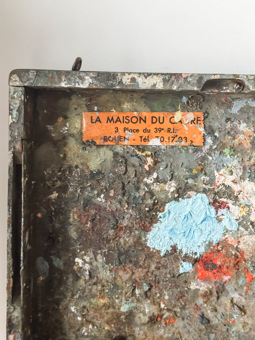 Antique French Artist's Wood Box With Contents And Patina