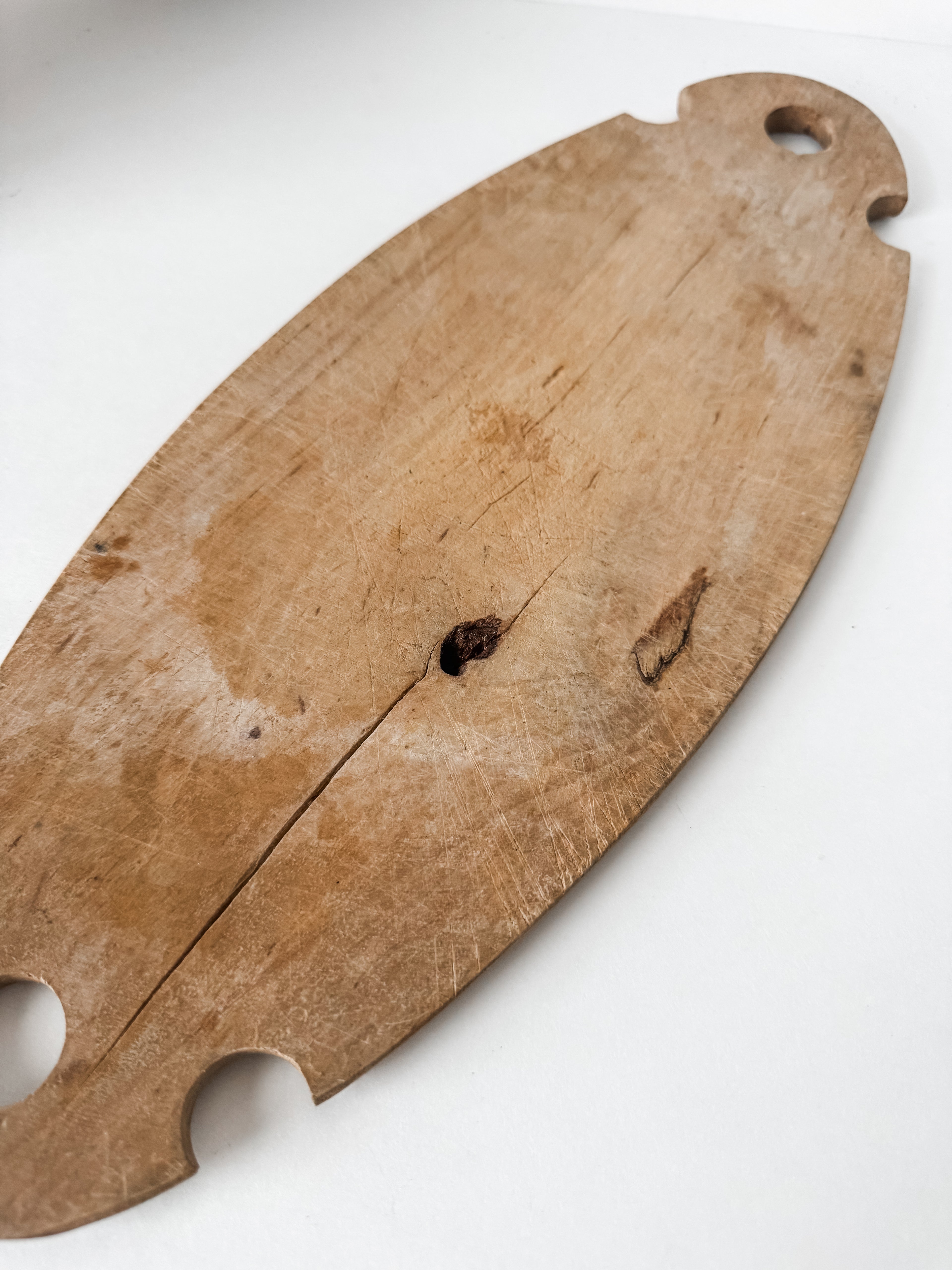Antique Primitive Scandinavian Bread Board With Carvings