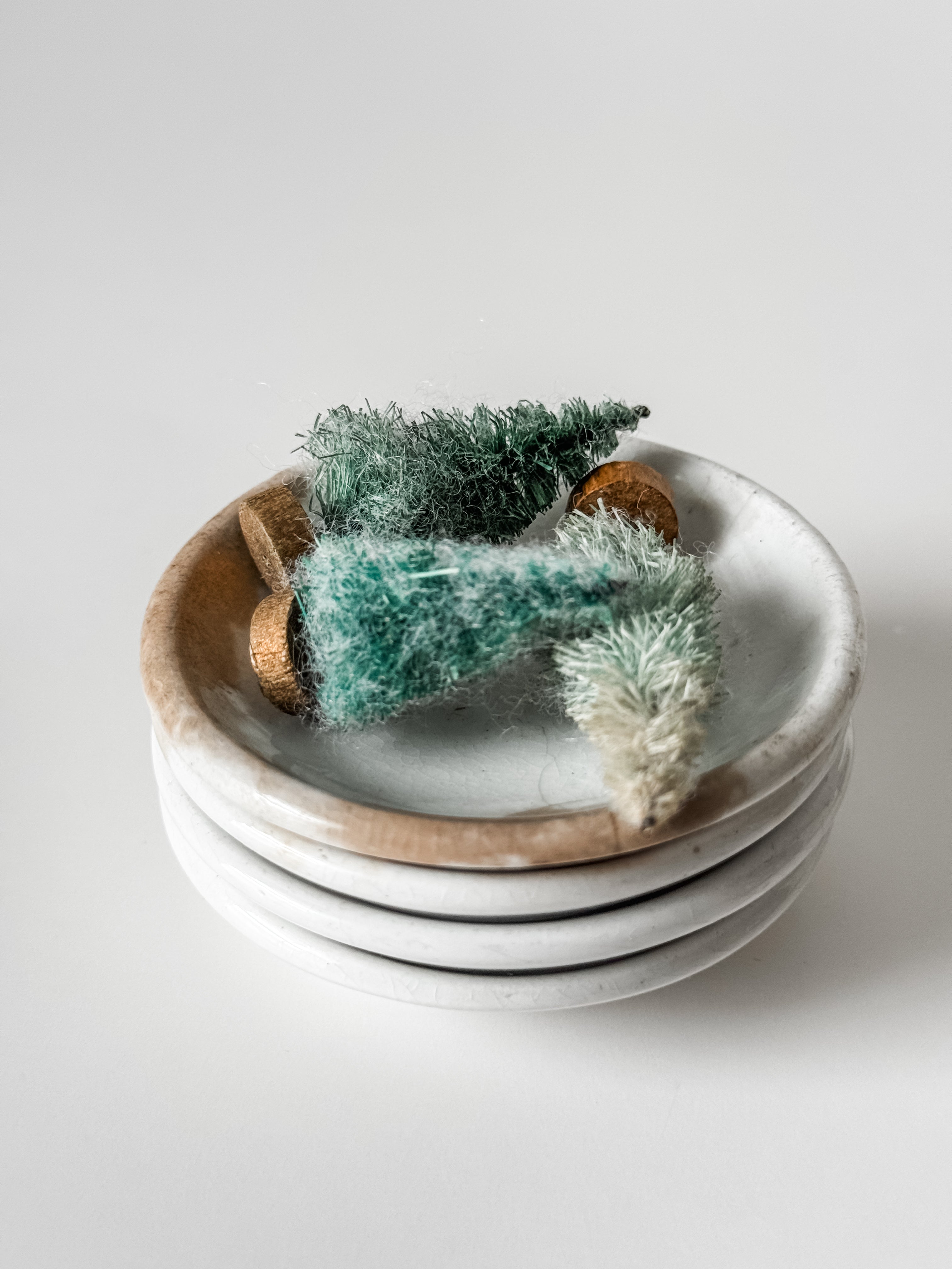 Butterpat Stack With Vintage Trees