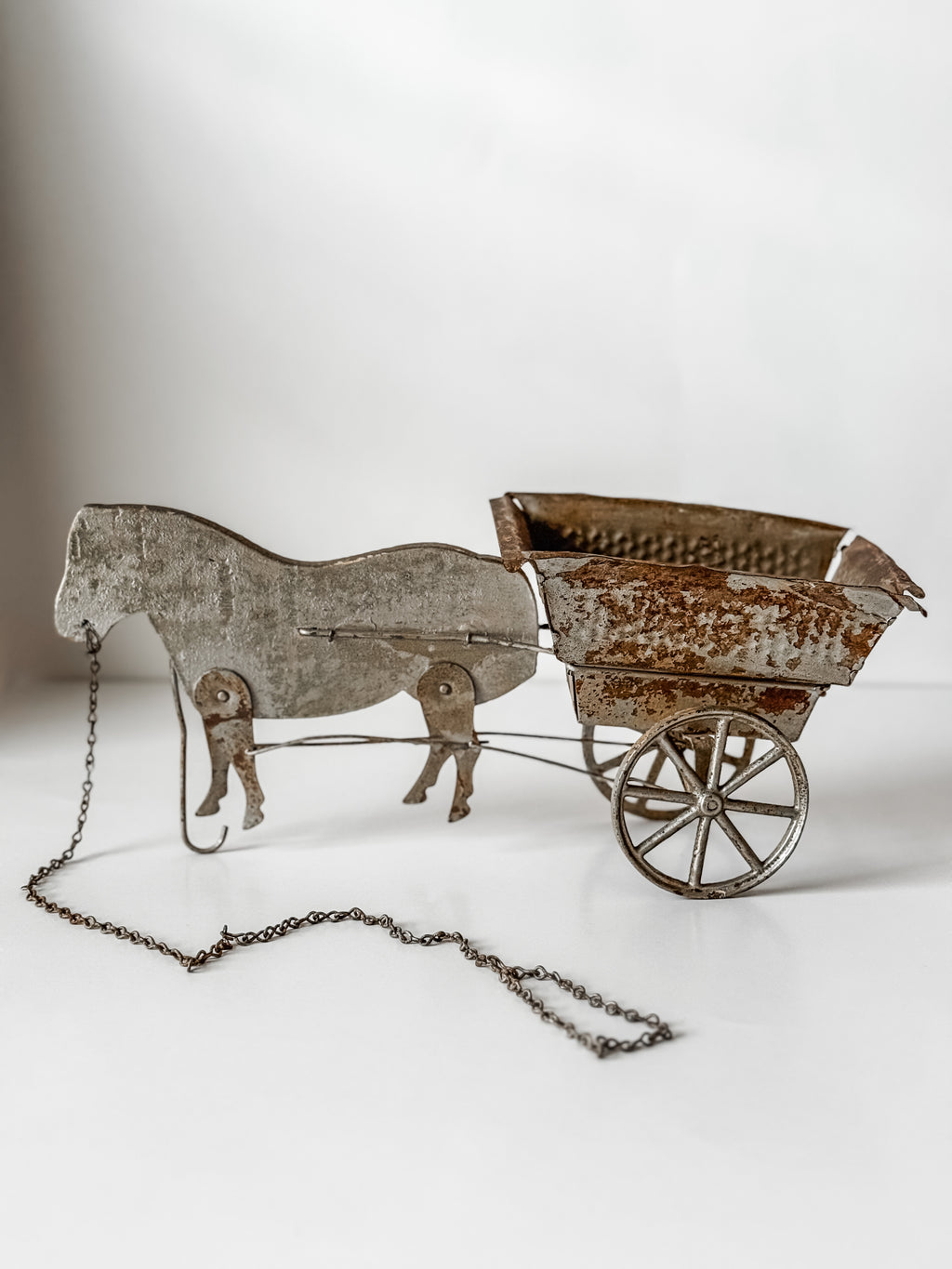 Antique Horse And Wagon Pull Toy