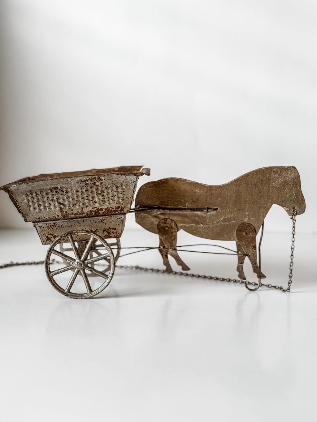 Antique Horse And Wagon Pull Toy