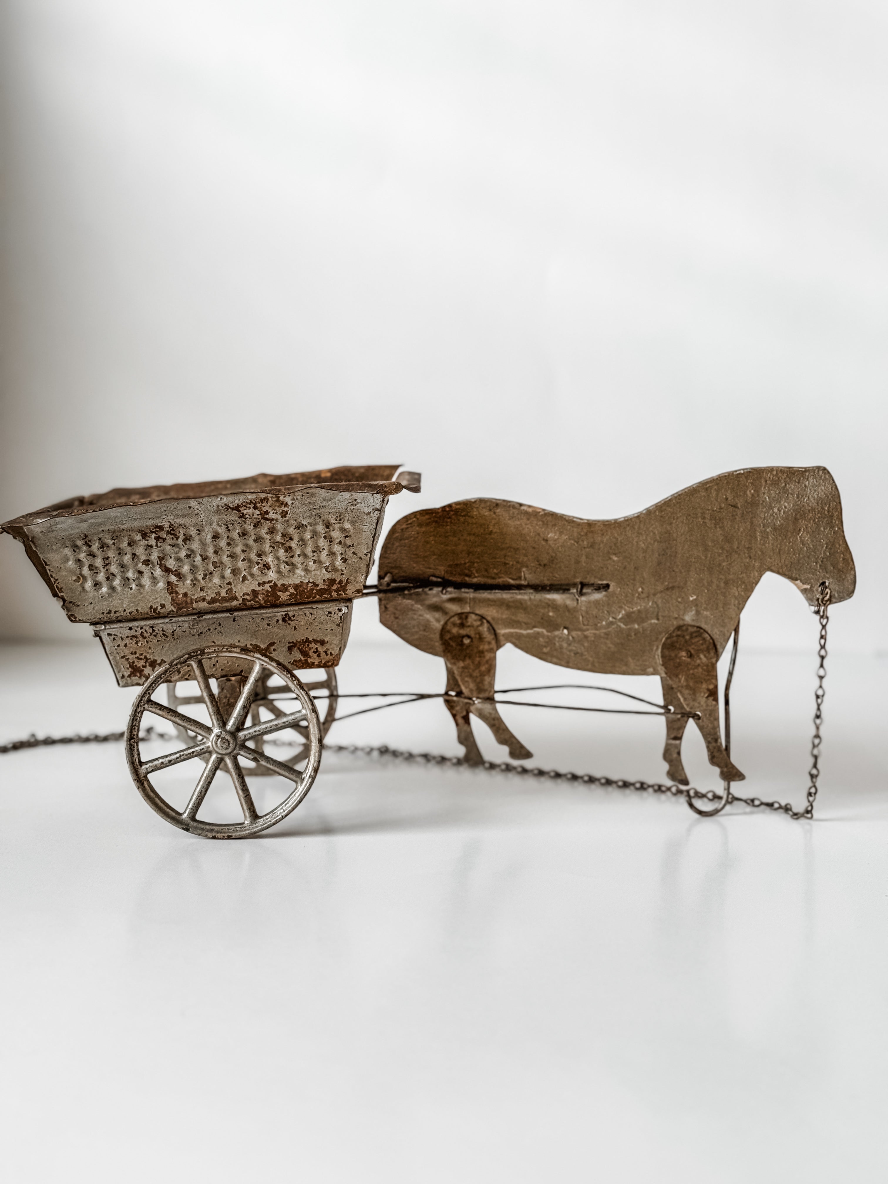Antique Horse And Wagon Pull Toy
