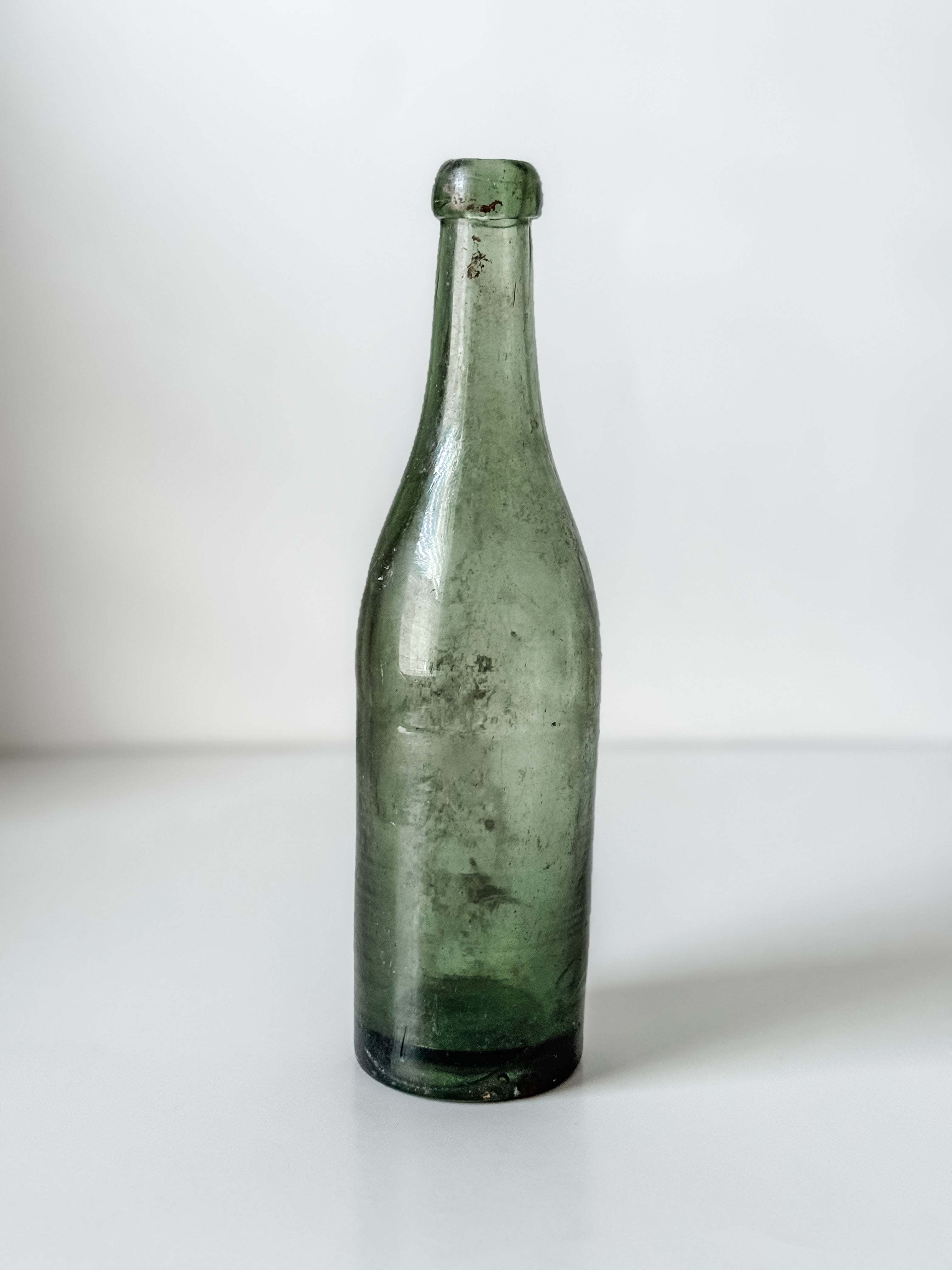 Antique Green Blown Glass Bottle
