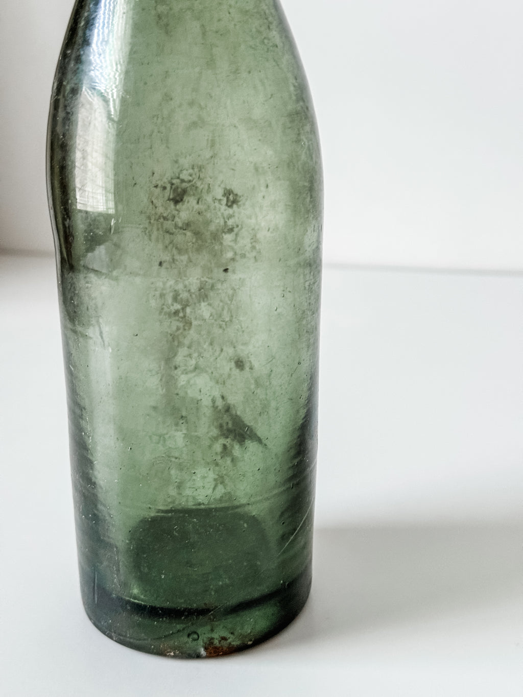 Antique Green Blown Glass Bottle