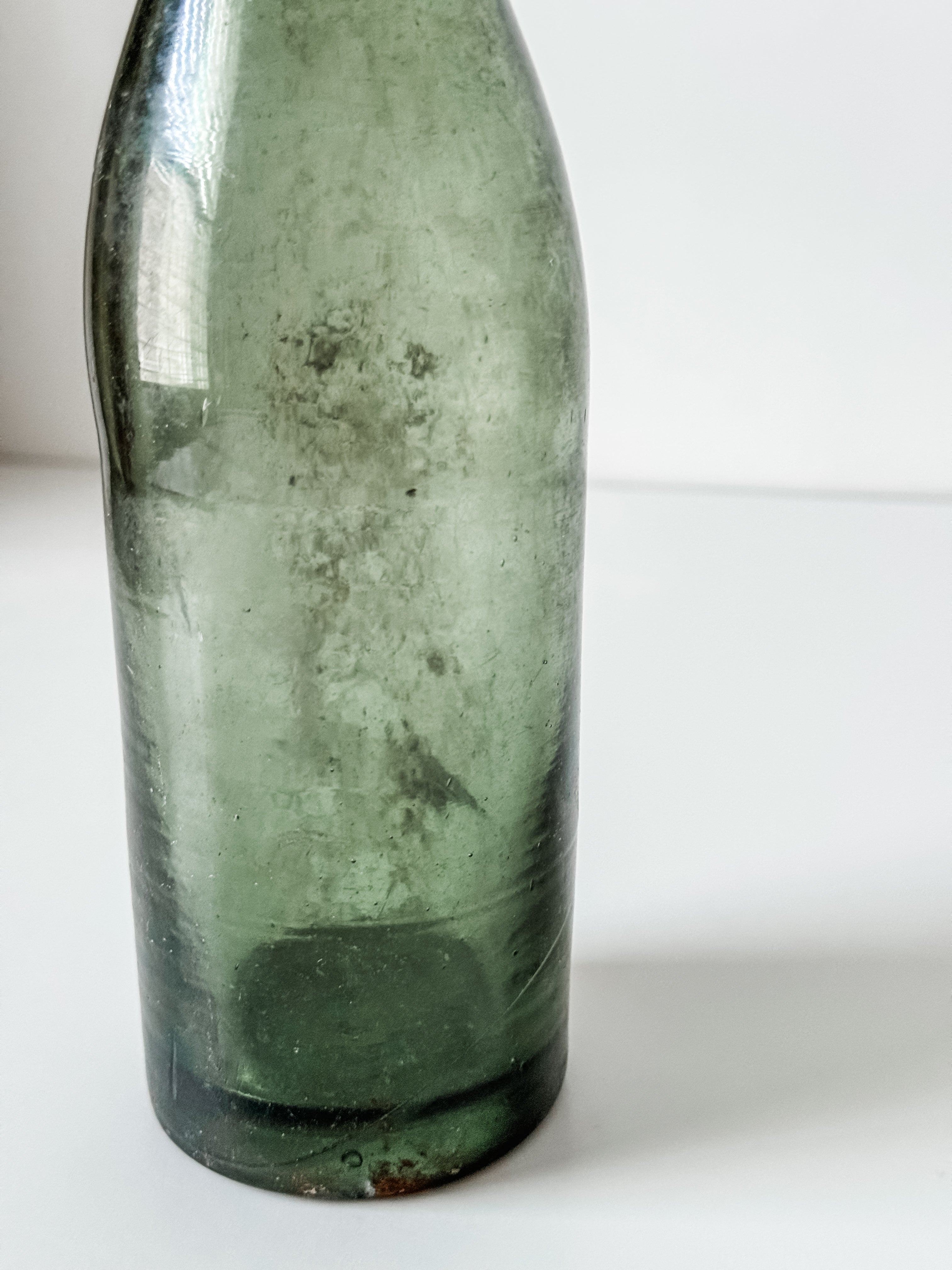 Antique Green Blown Glass Bottle