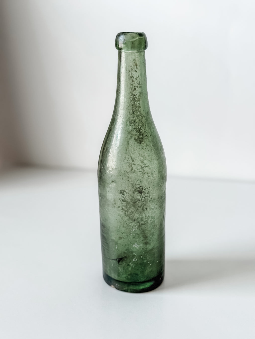 Antique Green Blown Glass Bottle
