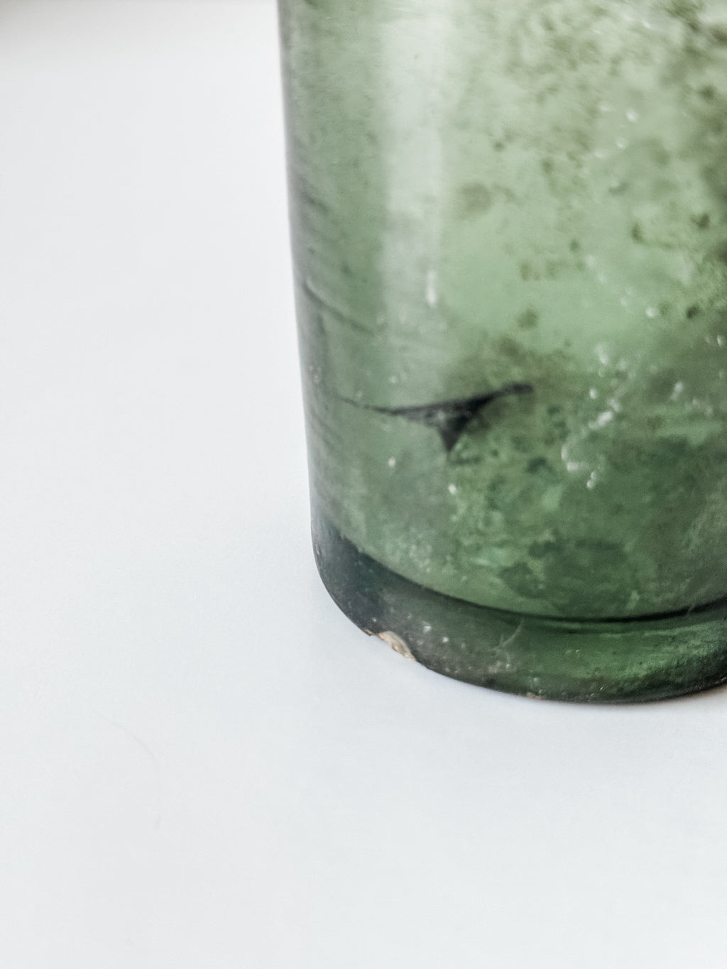 Antique Green Blown Glass Bottle