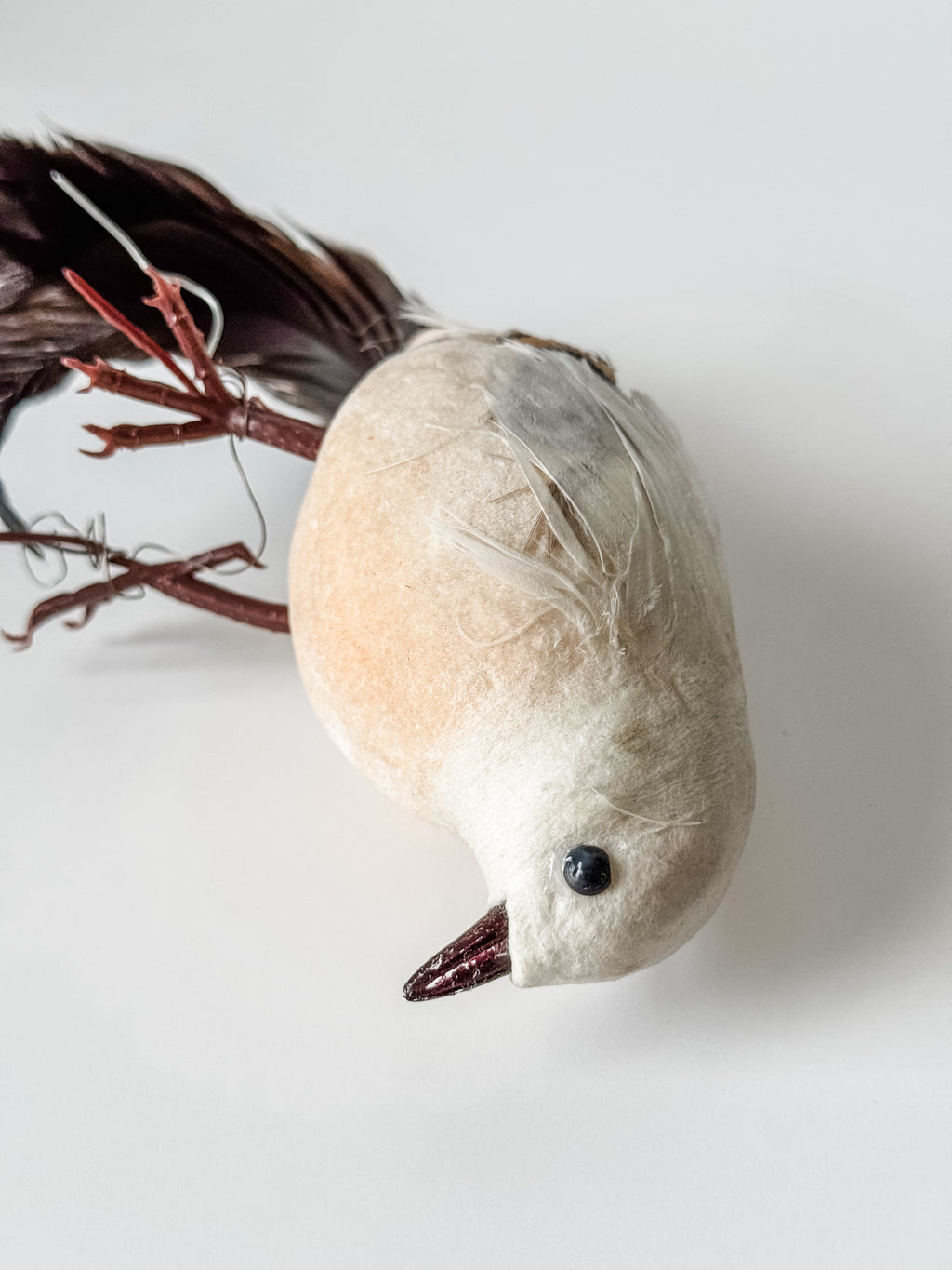 Vintage Velvet And Feather Bird