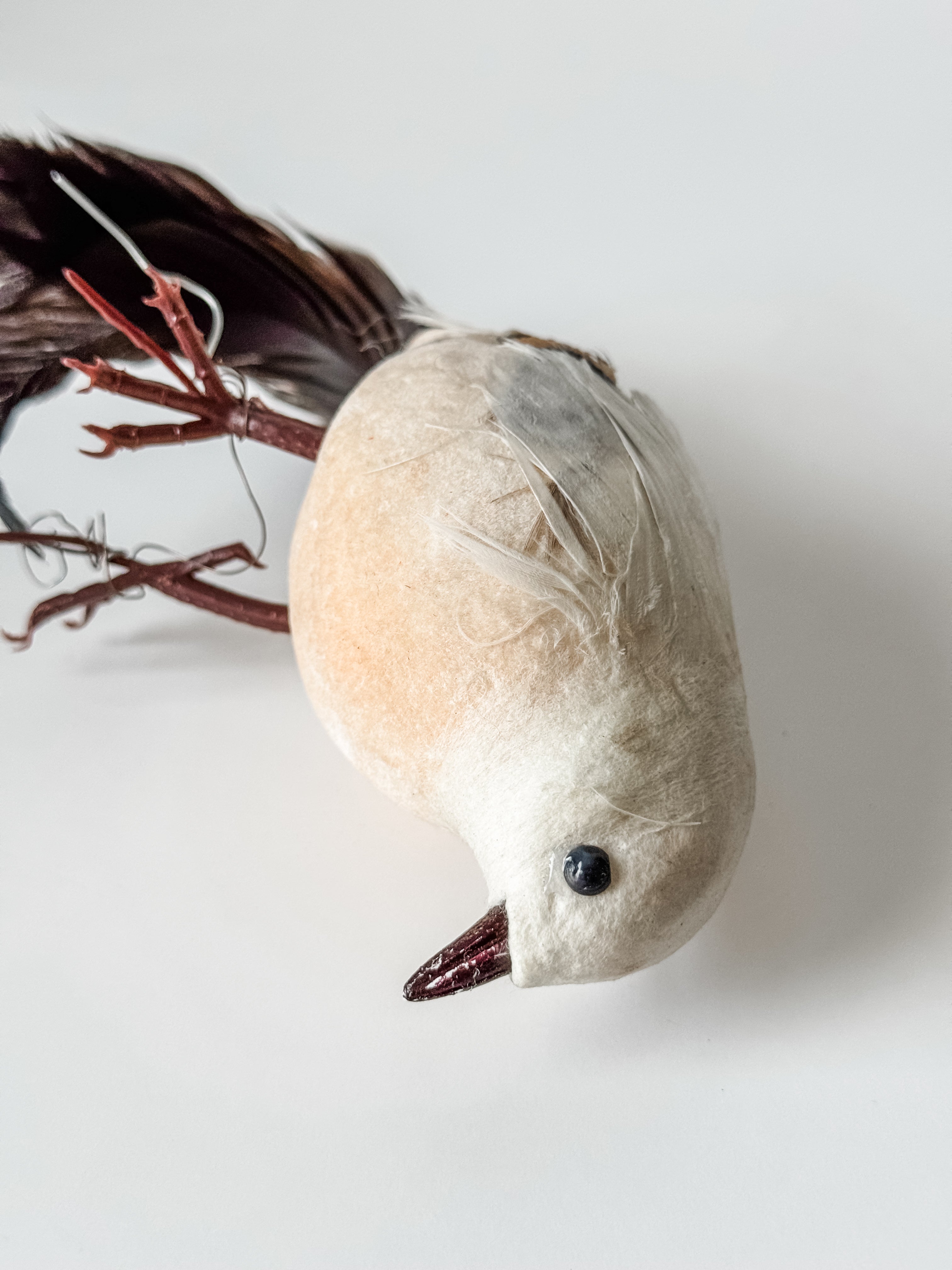 Vintage Velvet And Feather Bird