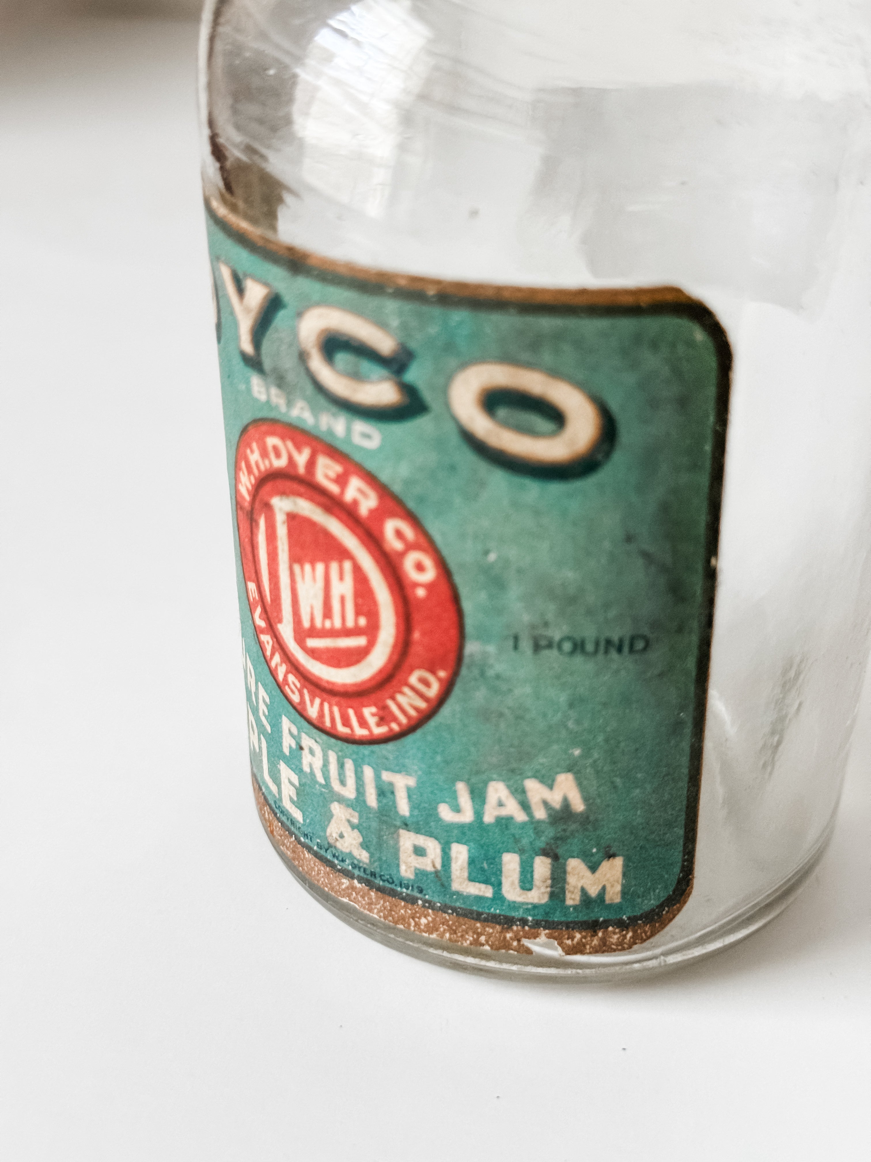 Old Fruit Jam Glass Bottle