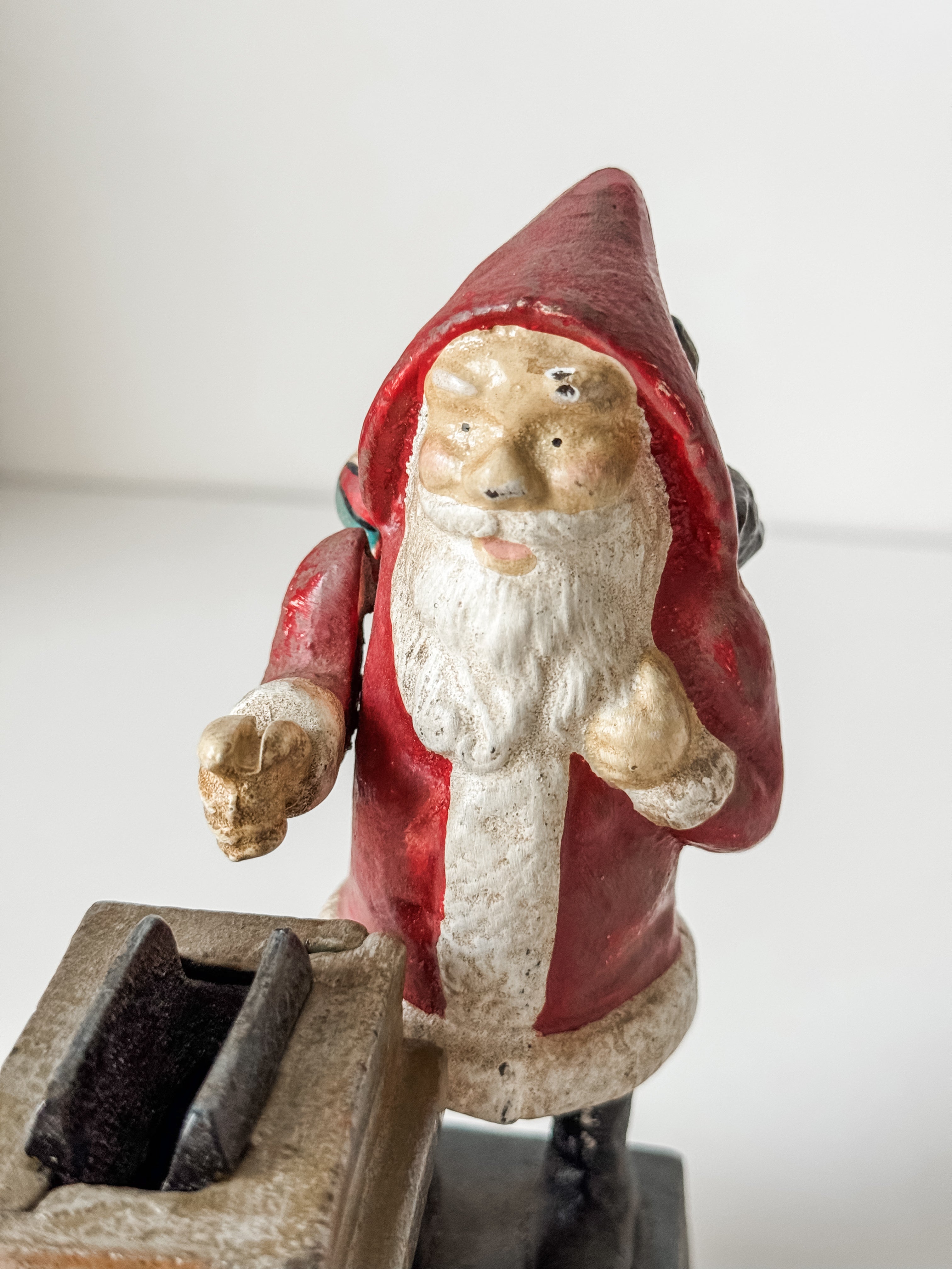 Vintage Cast Iron Santa Coin Bank