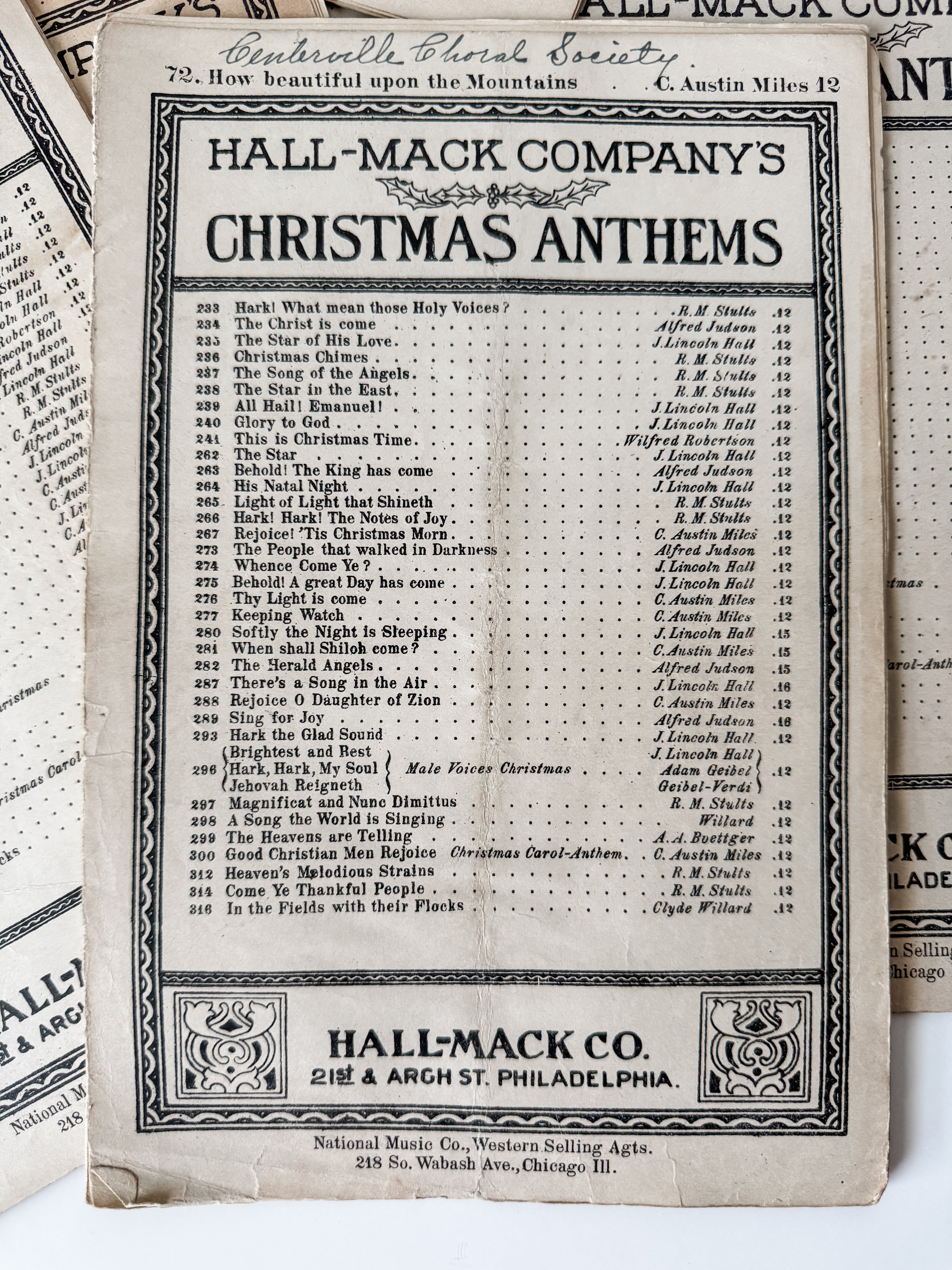 Vintage Christmas Anthems Choral Club Books