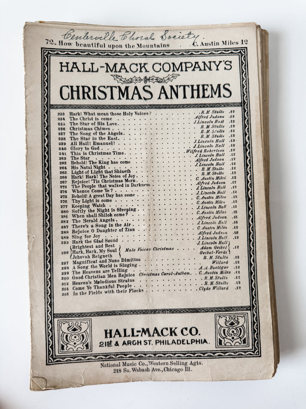 Vintage Christmas Anthems Choral Club Books