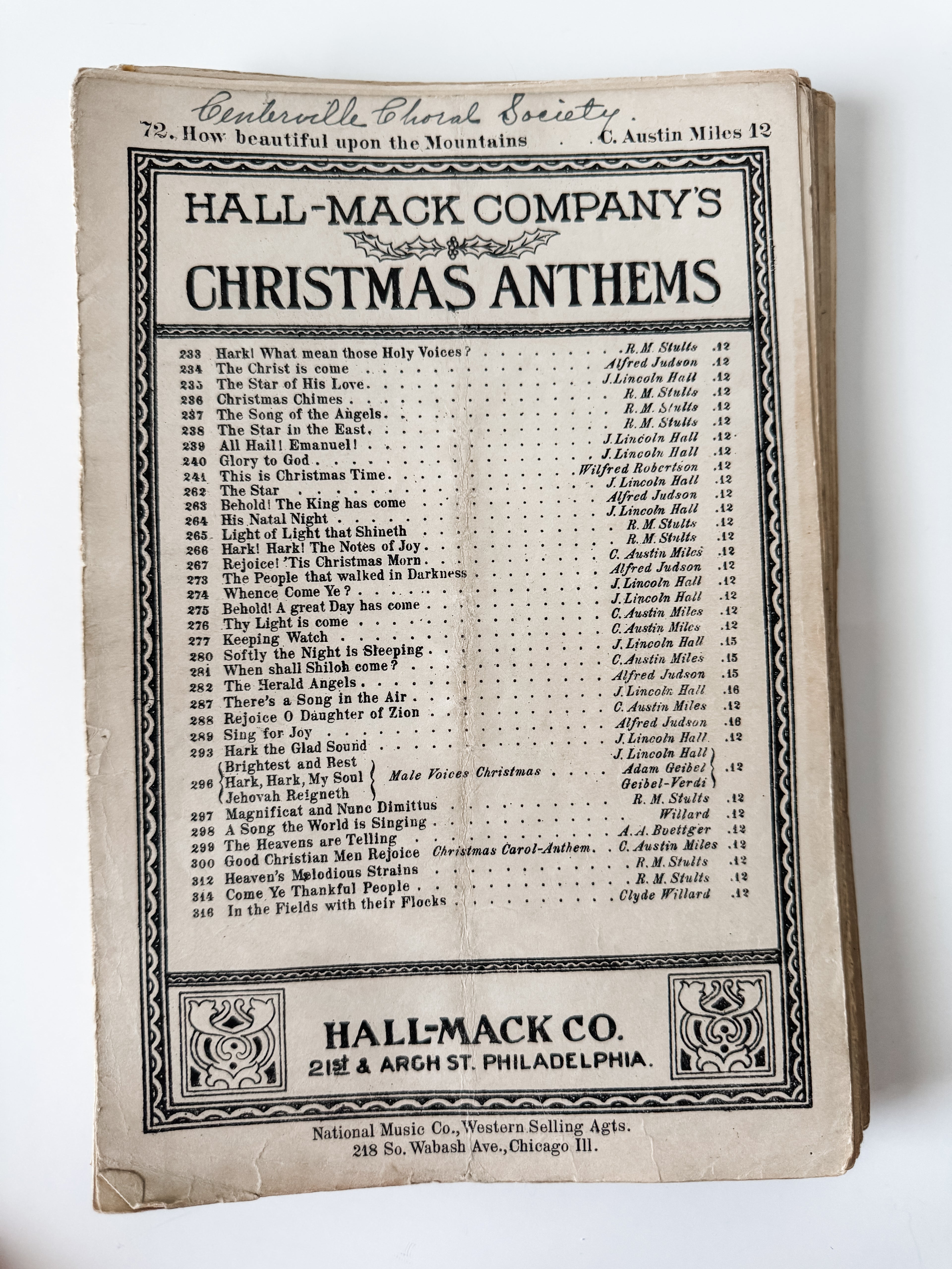 Vintage Christmas Anthems Choral Club Books