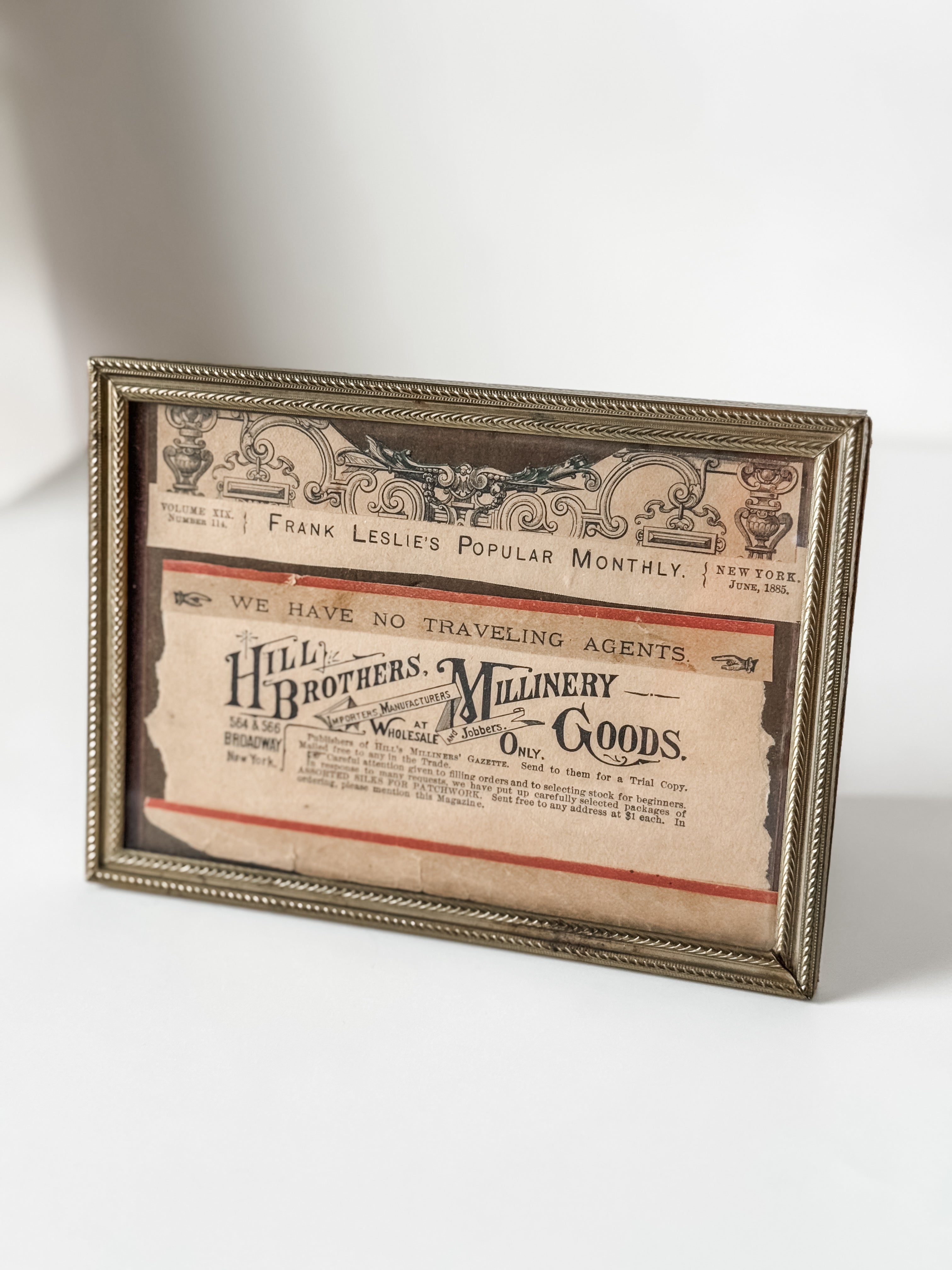 Framed Antique Millinery Ad