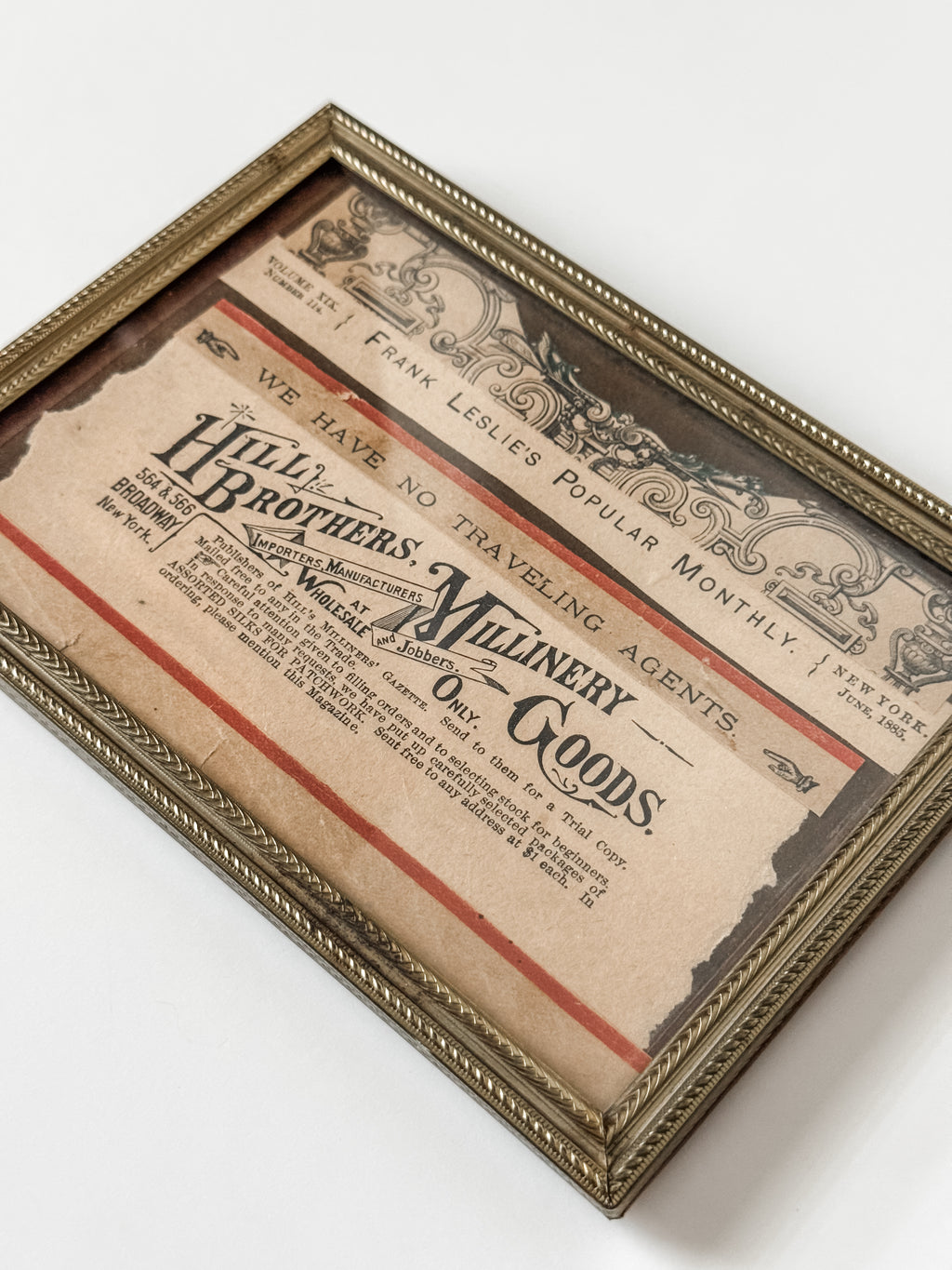 Framed Antique Millinery Ad