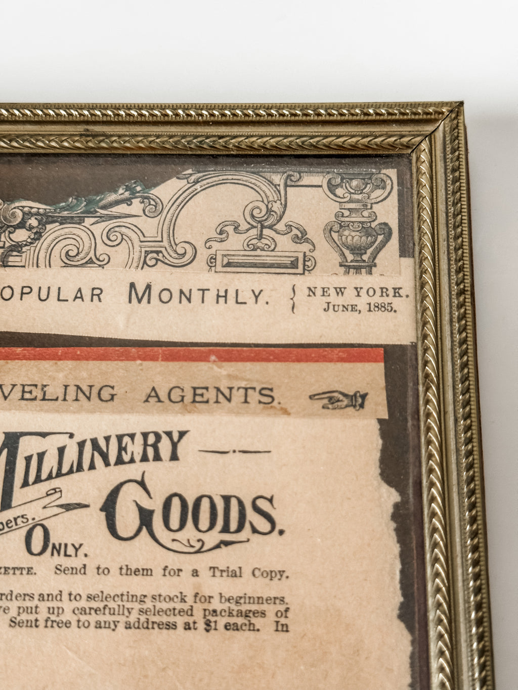 Framed Antique Millinery Ad
