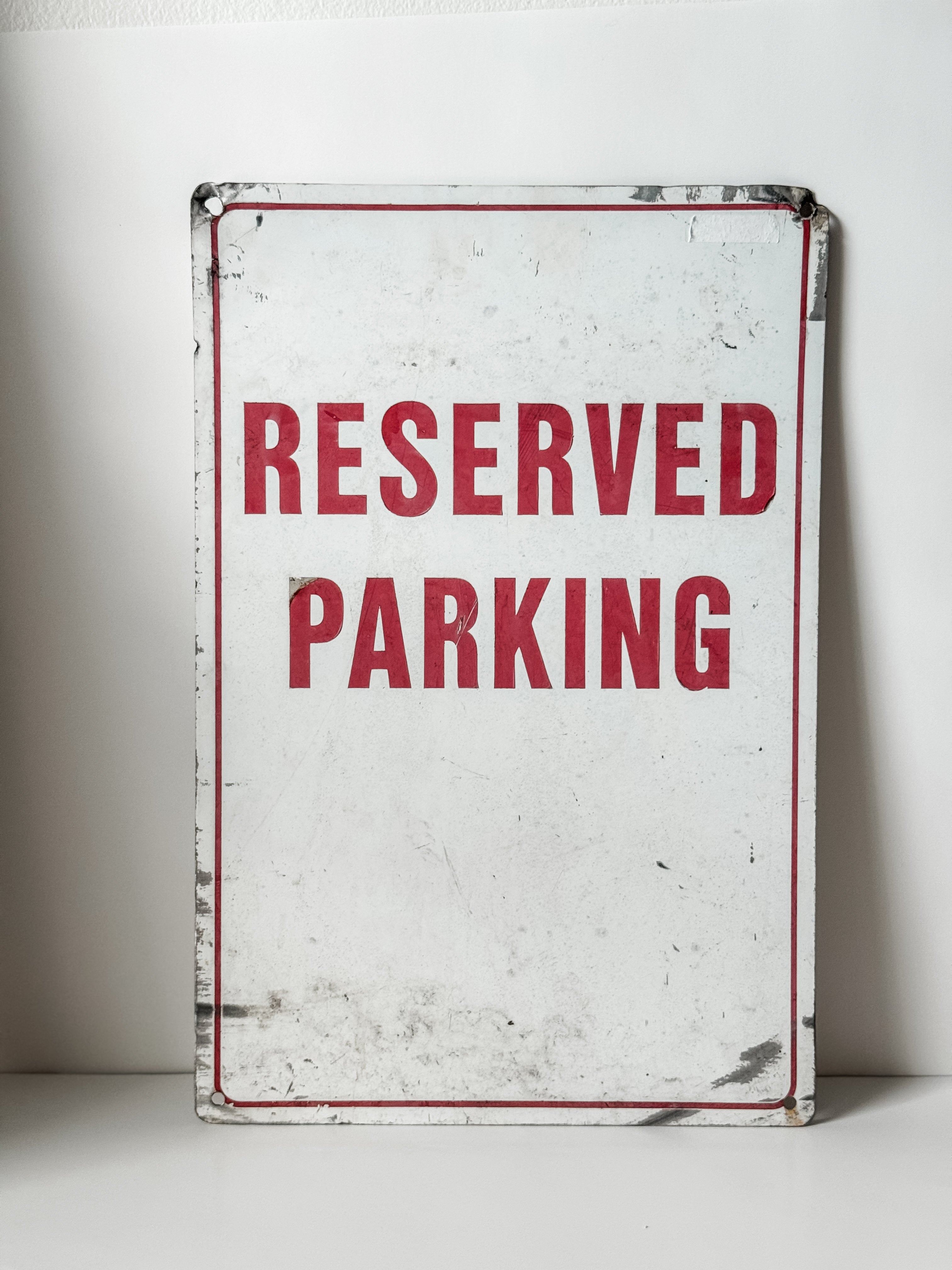 Vintage Metal Reserved Parking Sign