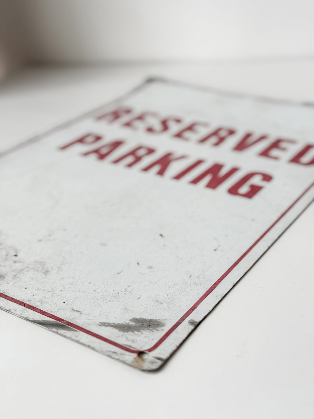 Vintage Metal Reserved Parking Sign