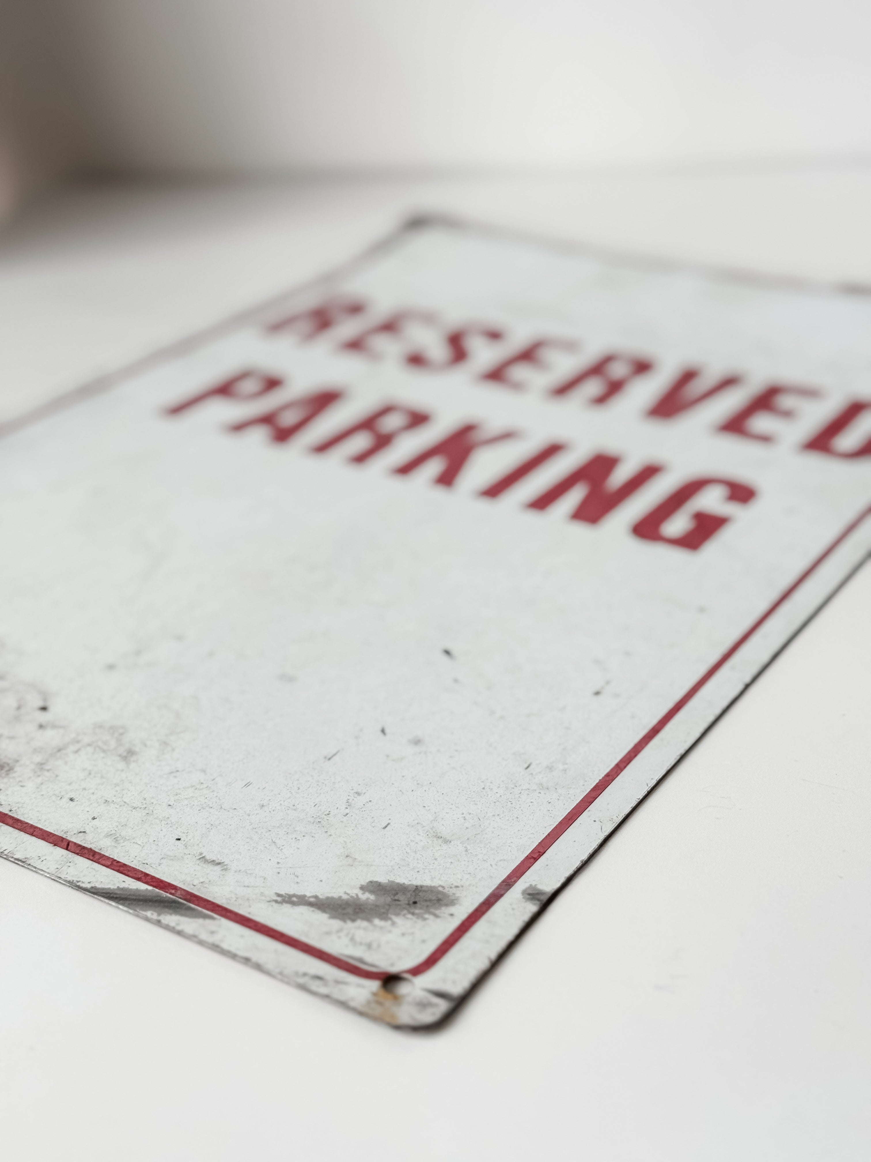 Vintage Metal Reserved Parking Sign