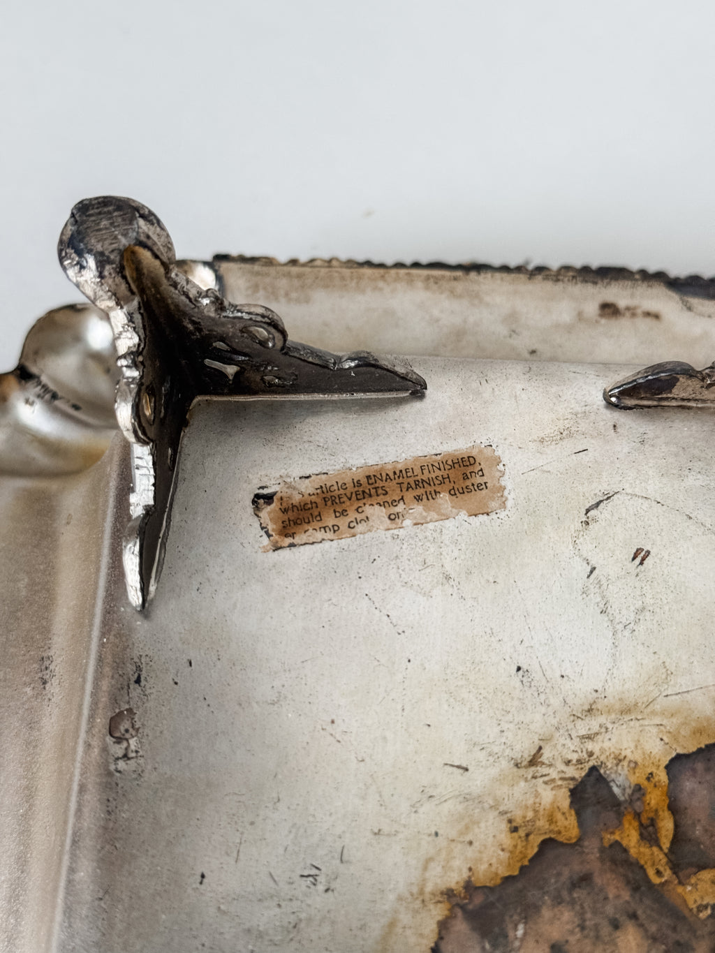 Vintage Silver Footed Dish With Handle And Patina