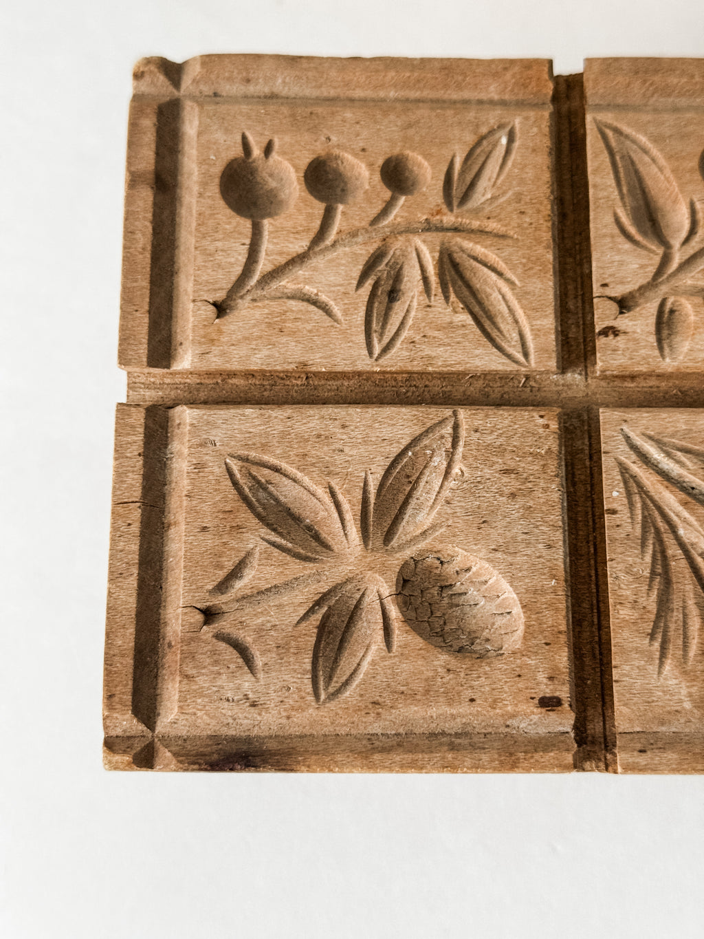 Antique 1800s Butter Or Maple Sugar Wood Carved Stamp With Mold