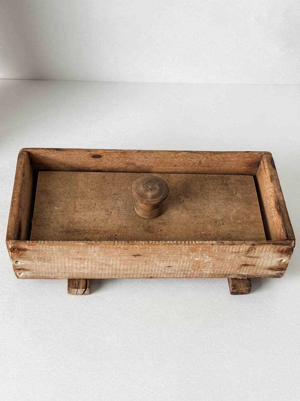 Antique 1800s Butter Or Maple Sugar Wood Carved Stamp With Mold