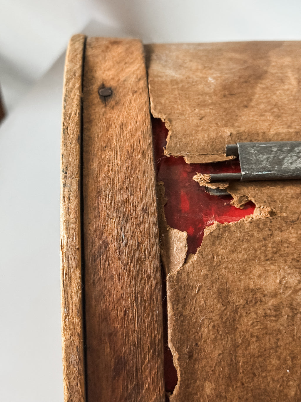 Antique Wood and Paper Pantry Box