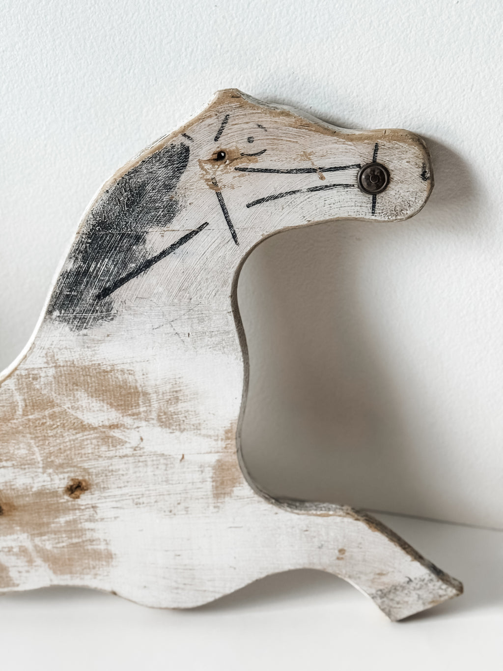 Wood Folk Art Painted Horse