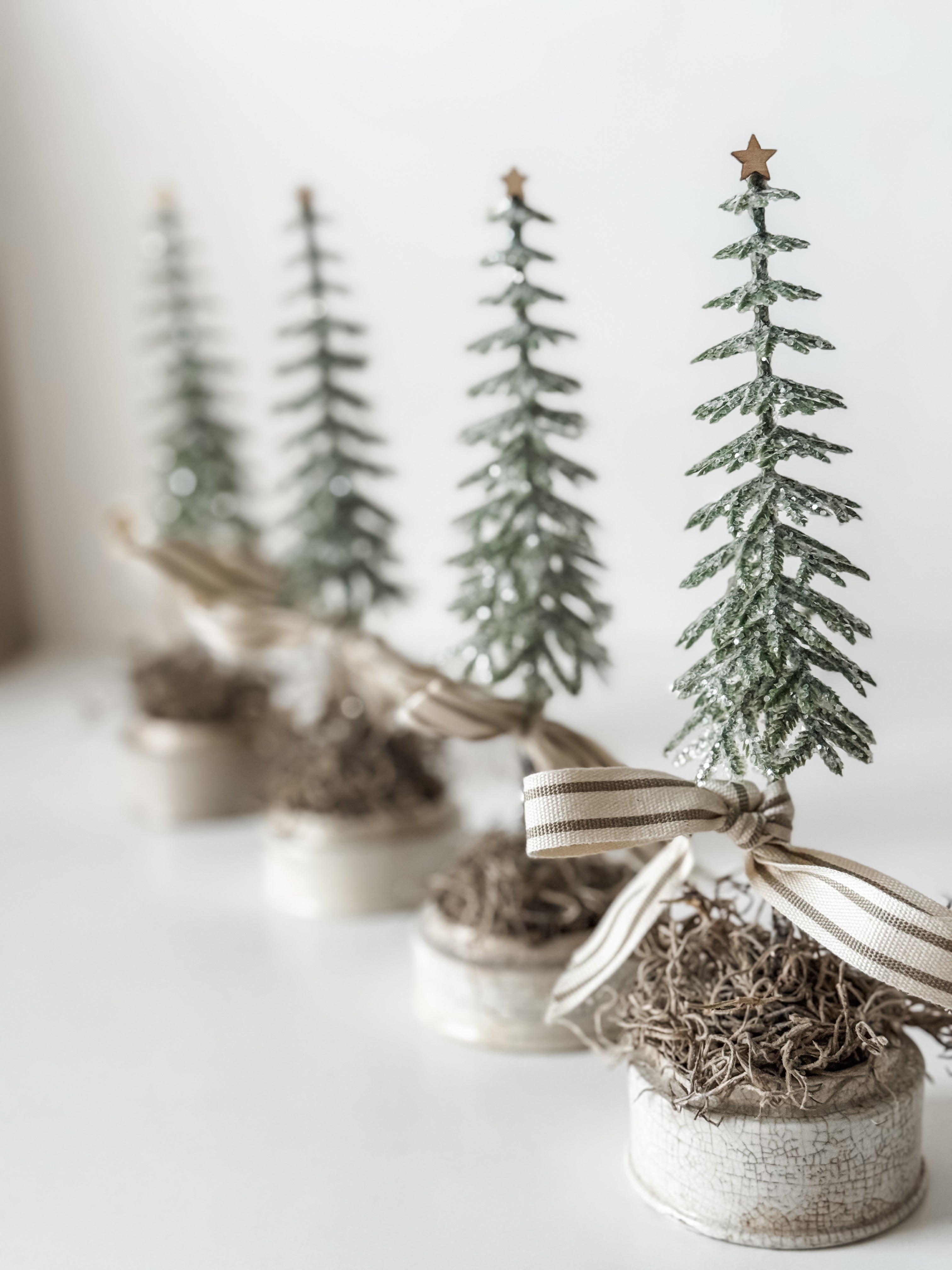 Small Sized Antique Ironstone Pot With Primitive Tree