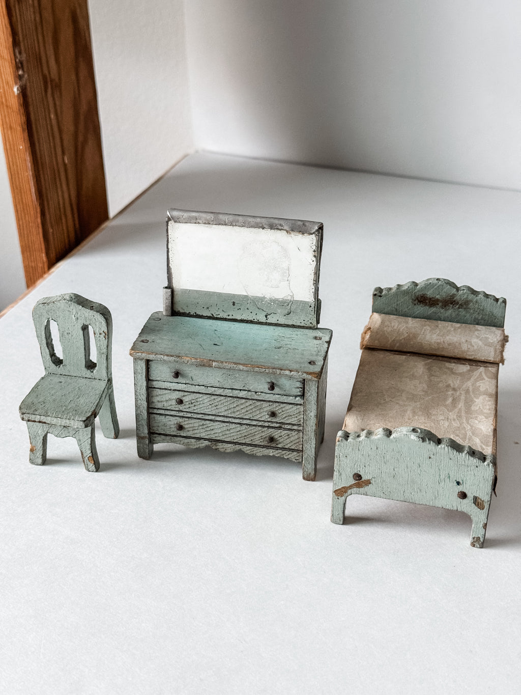 Amazing Antique Wood Doll Furniture