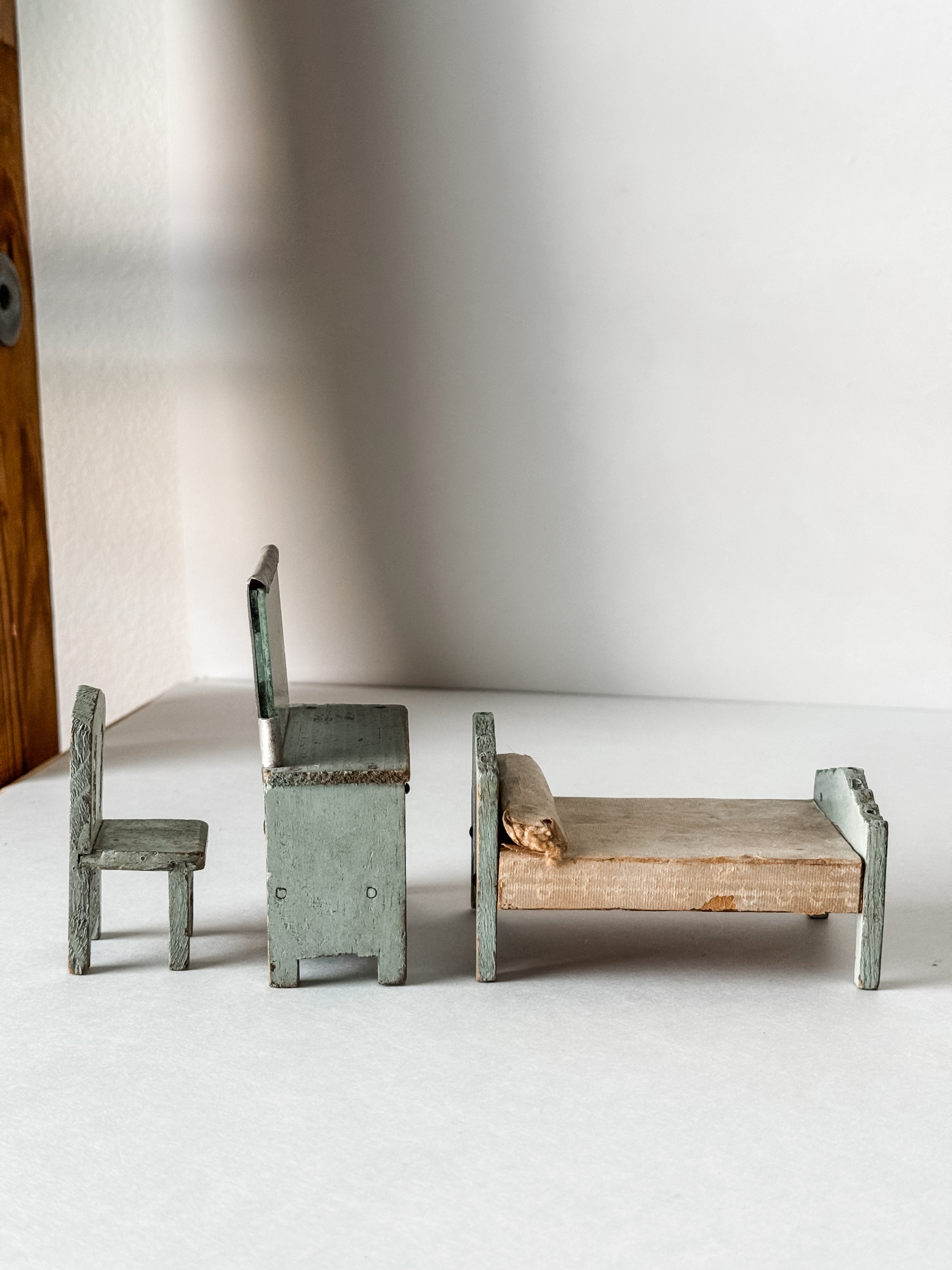 Amazing Antique Wood Doll Furniture