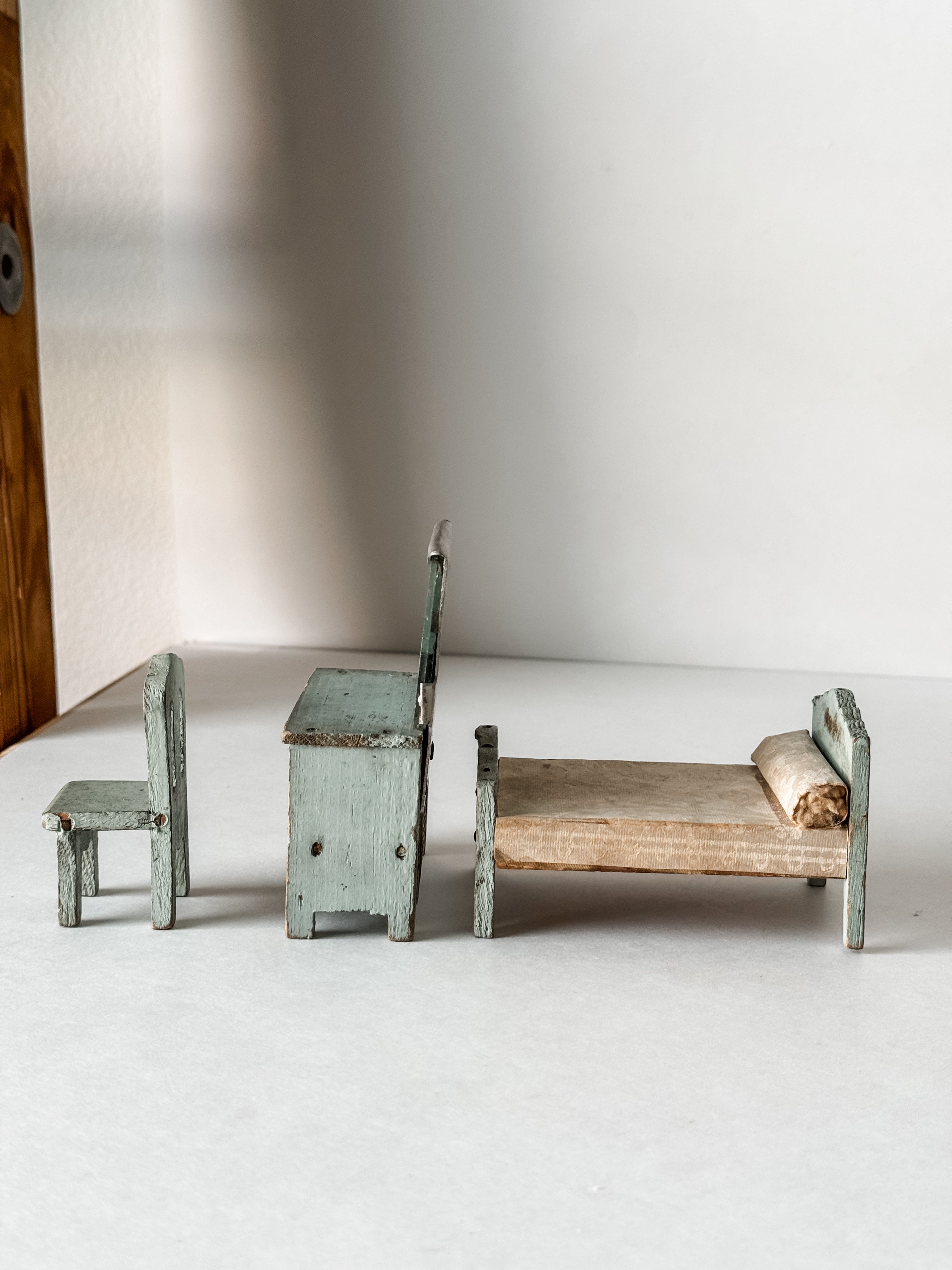 Amazing Antique Wood Doll Furniture