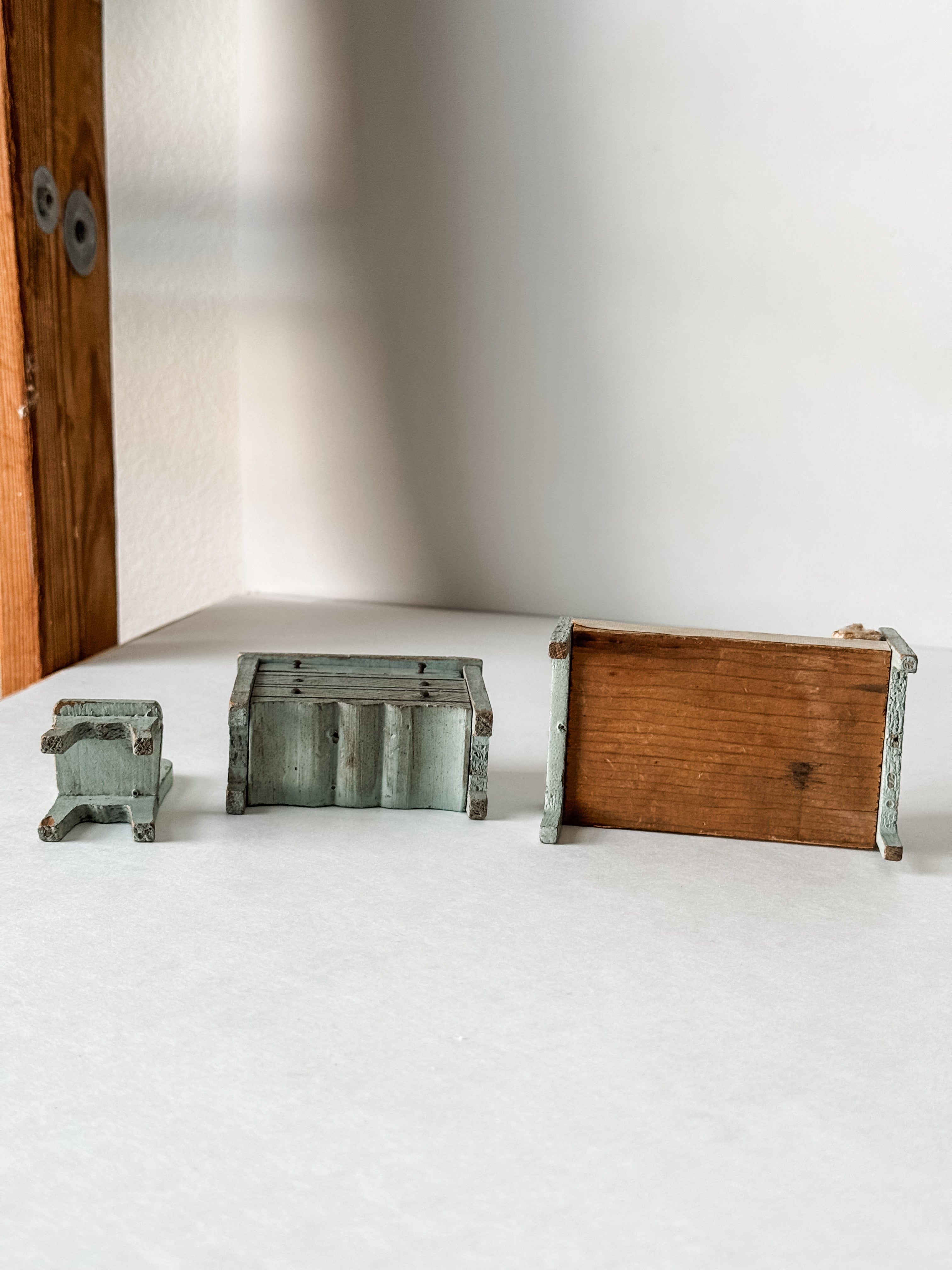 Amazing Antique Wood Doll Furniture