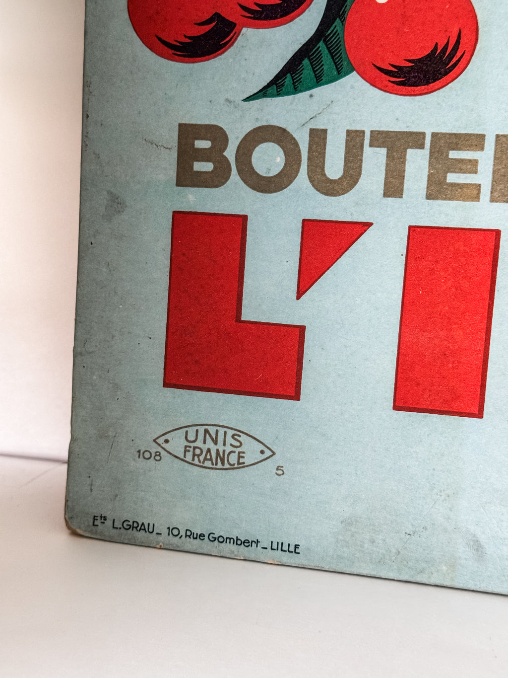 Vintage French Cardboard Store Display For L'Ideale Jars