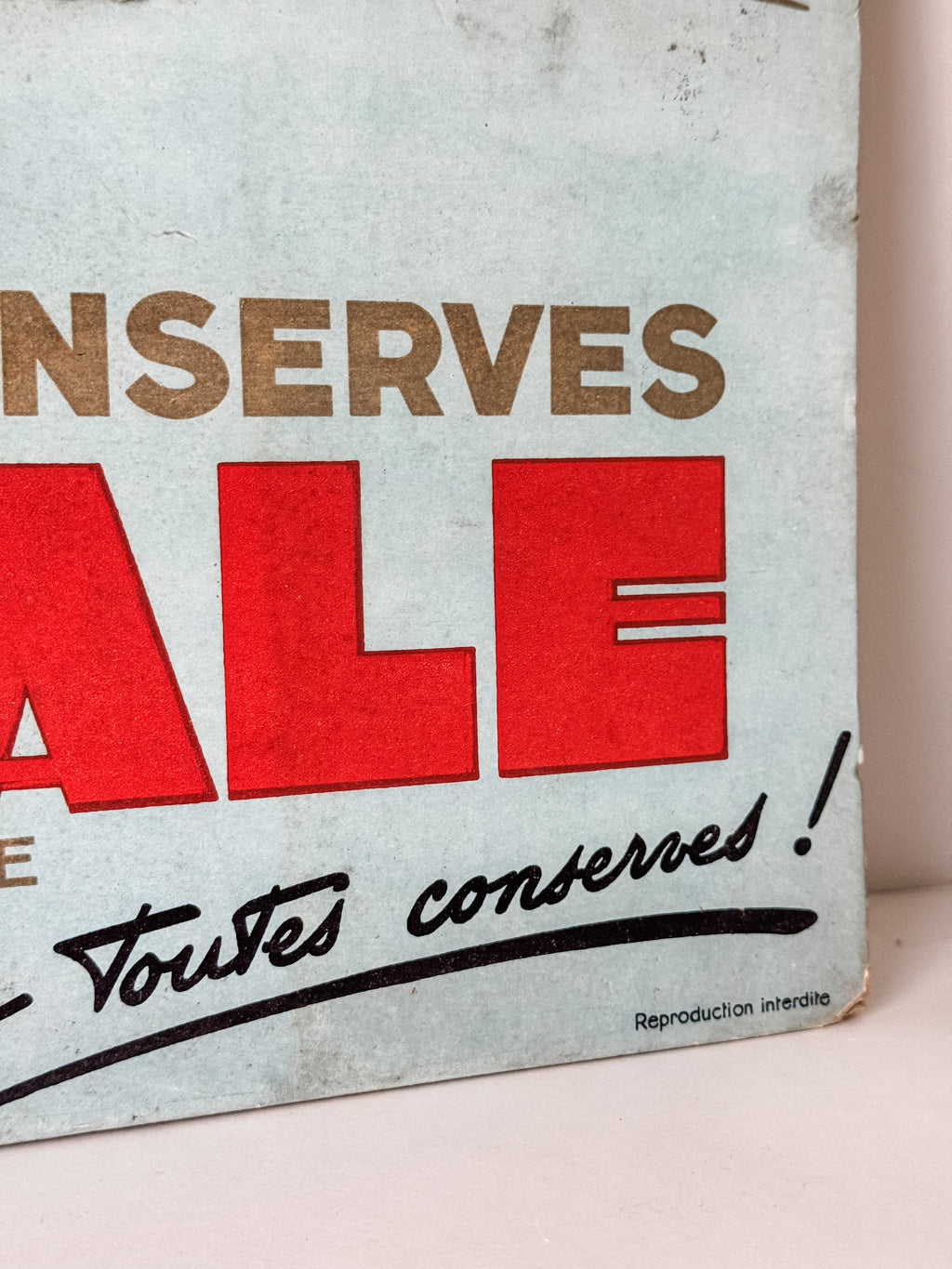 Vintage French Cardboard Store Display For L'Ideale Jars