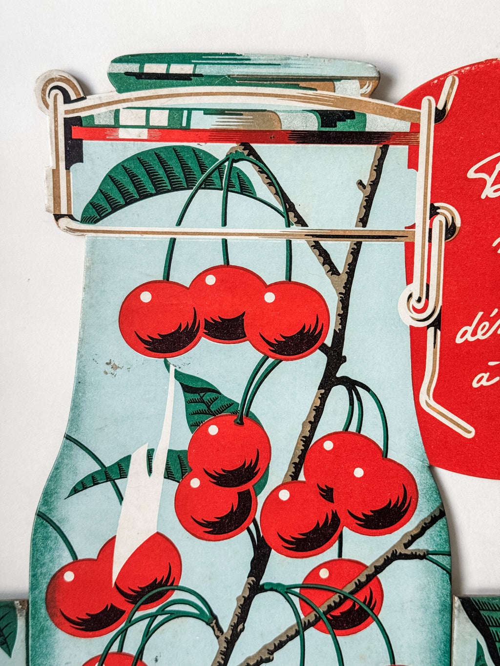 Vintage French Cardboard Store Display For L'Ideale Jars