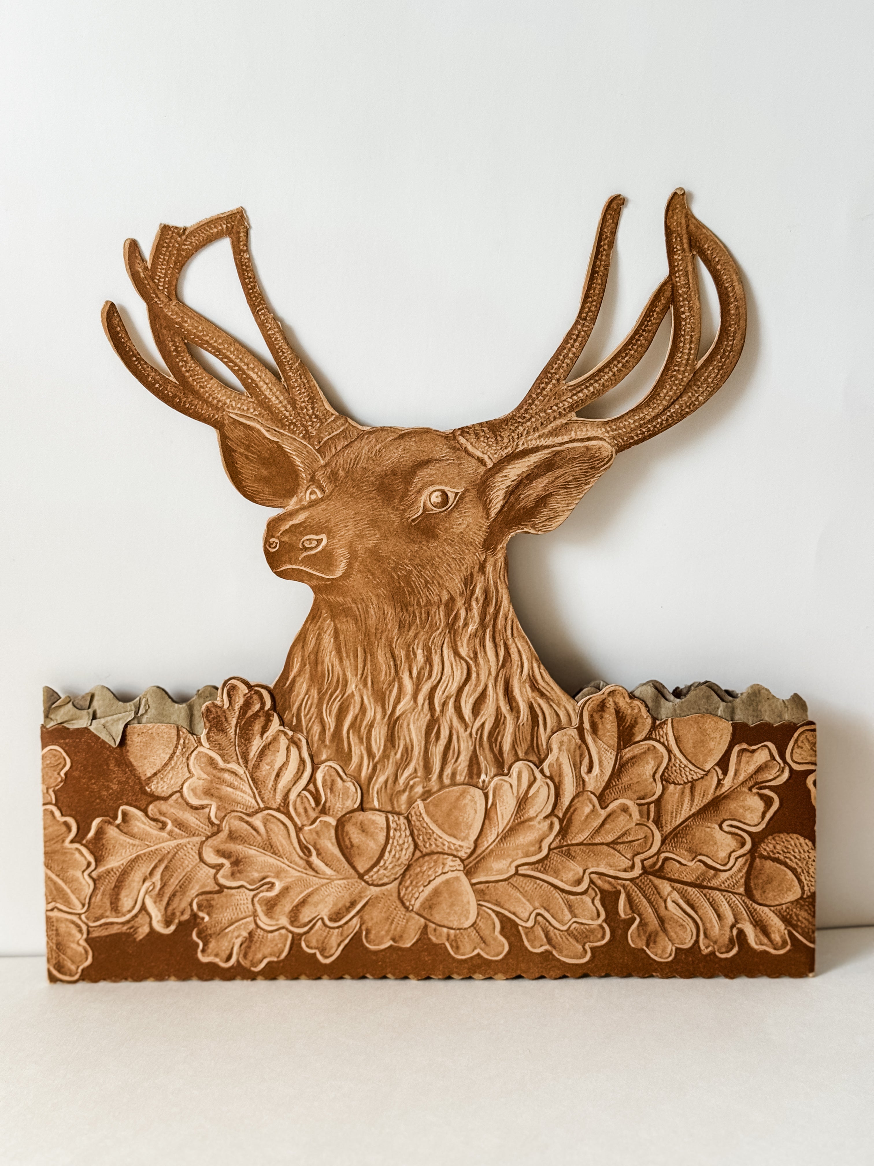 1920s Elk Stenciled Accordion Cardstock Centerpiece