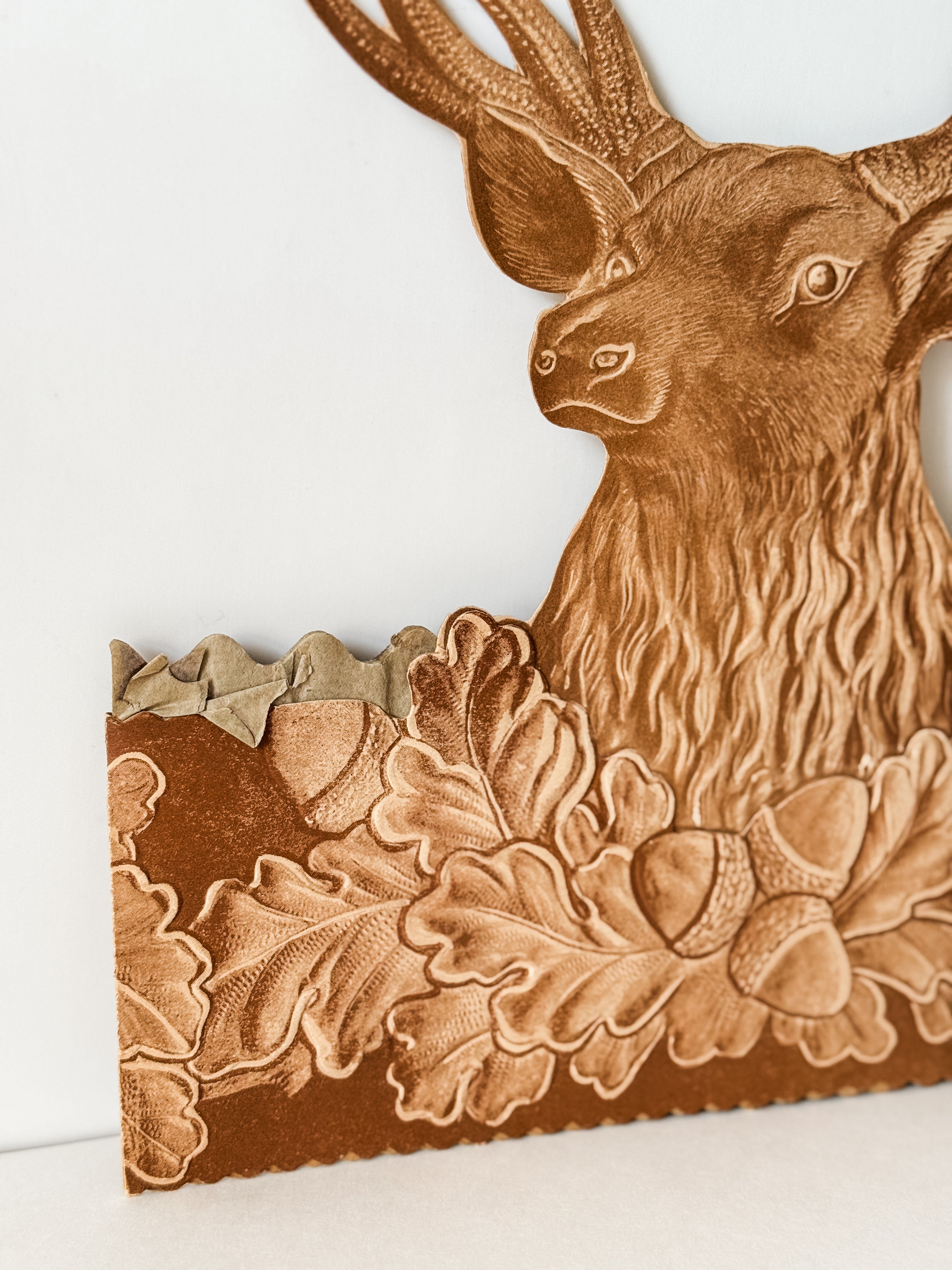 1920s Elk Stenciled Accordion Cardstock Centerpiece