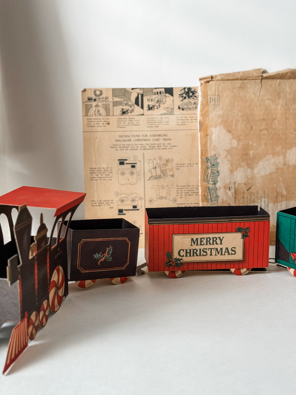 Vintage 1950s Hallmark Cardboard Christmas Train