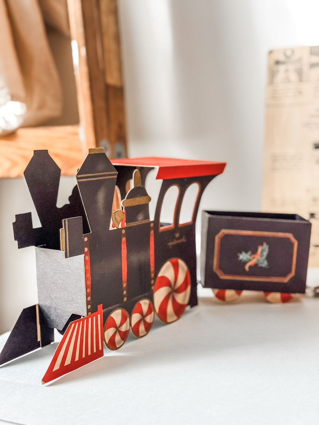 Vintage 1950s Hallmark Cardboard Christmas Train