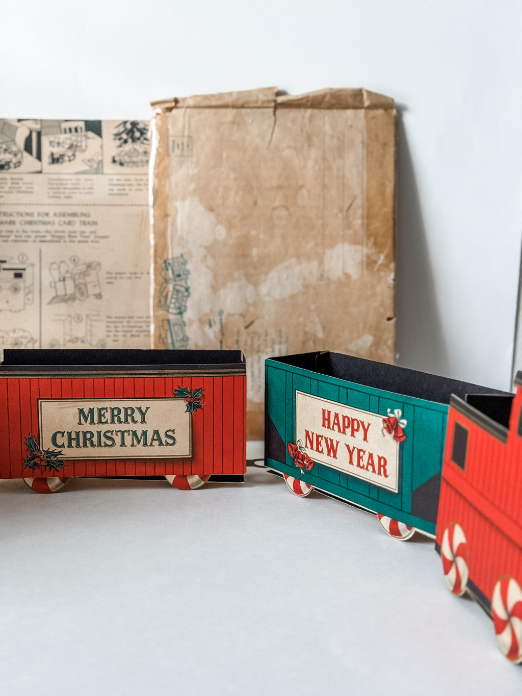 Vintage 1950s Hallmark Cardboard Christmas Train
