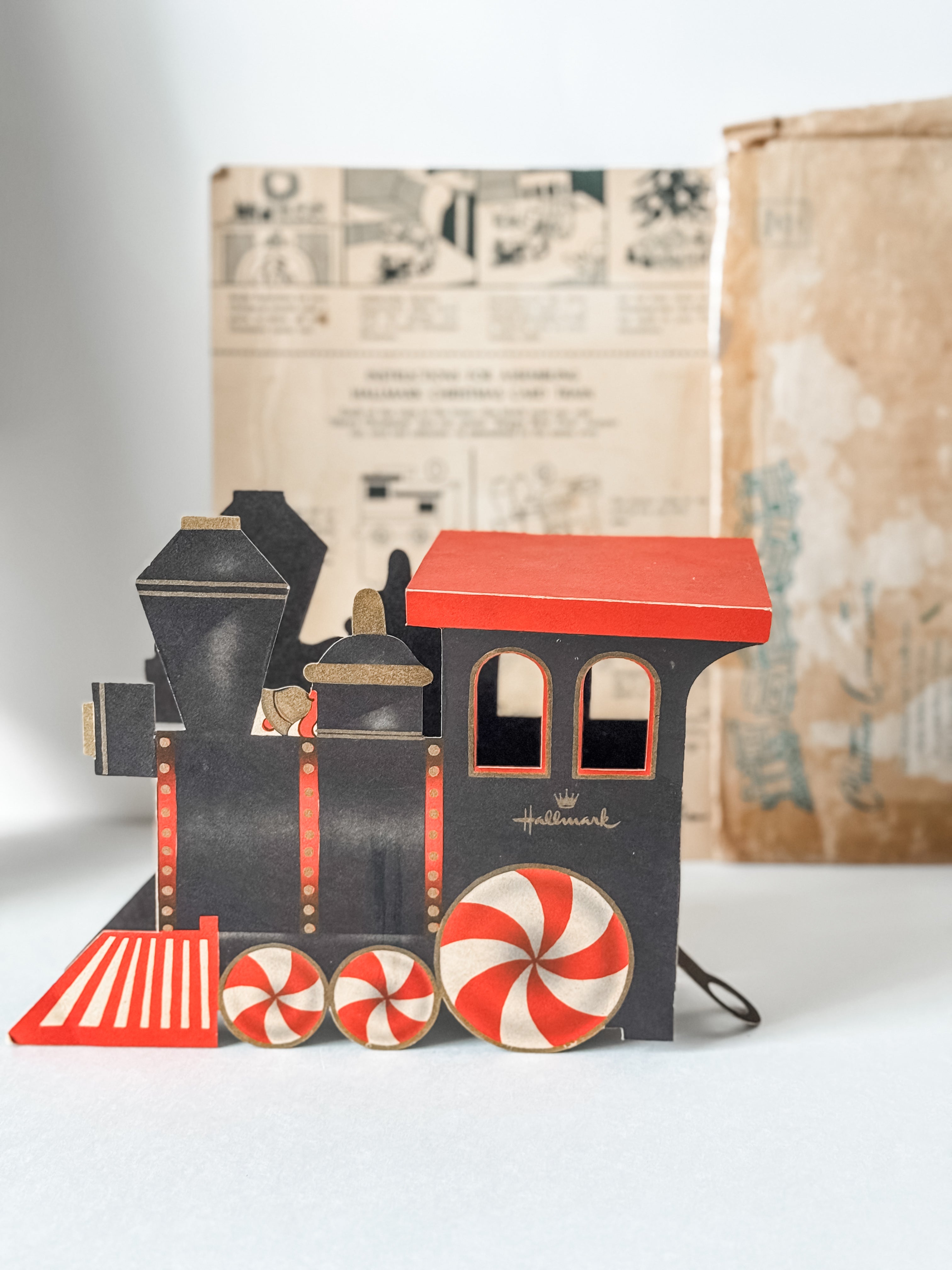 Vintage 1950s Hallmark Cardboard Christmas Train