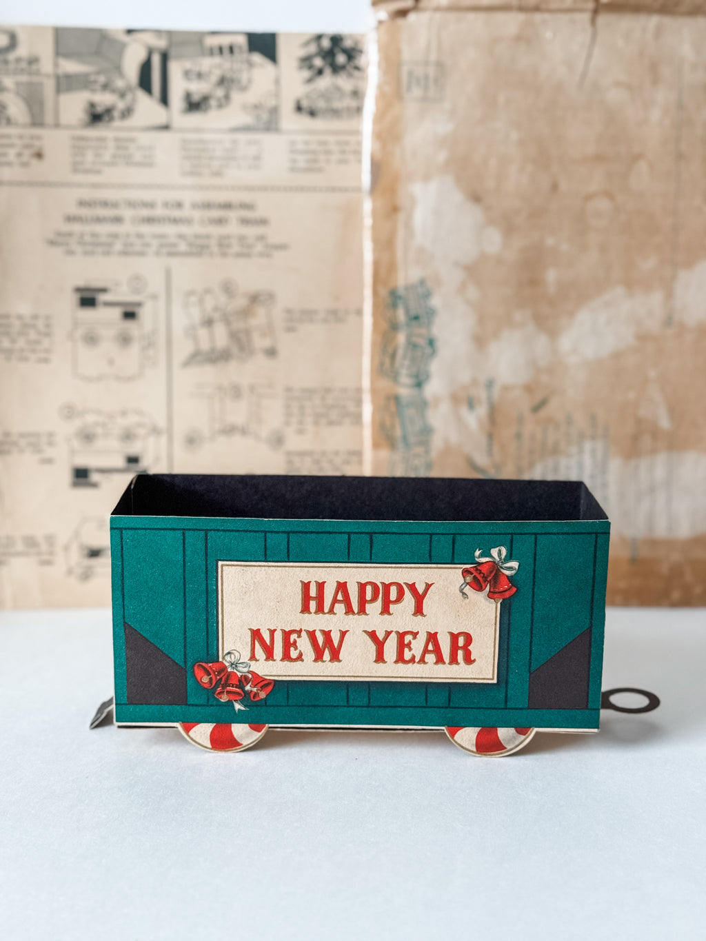 Vintage 1950s Hallmark Cardboard Christmas Train