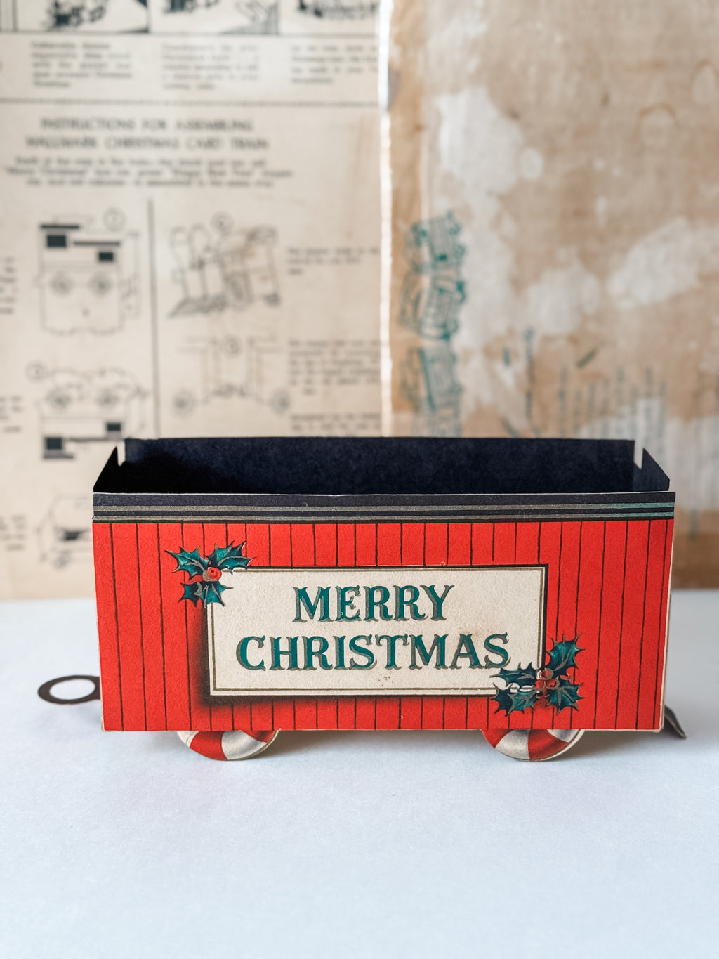 Vintage 1950s Hallmark Cardboard Christmas Train